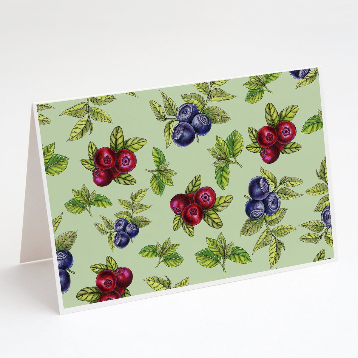 Buy this Berries in Green Greeting Cards and Envelopes Pack of 8