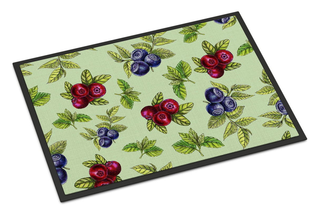 Berries in Green Indoor or Outdoor Mat 24x36 BB5208JMAT by Caroline&#39;s Treasures