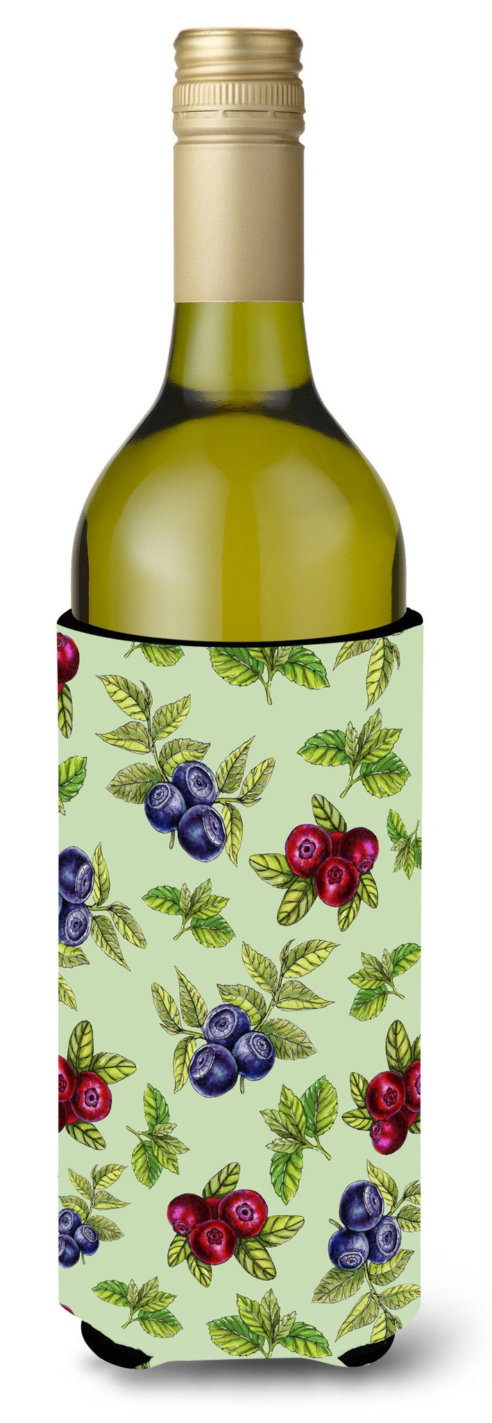 Berries in Green Wine Bottle Beverge Insulator Hugger BB5208LITERK by Caroline&#39;s Treasures