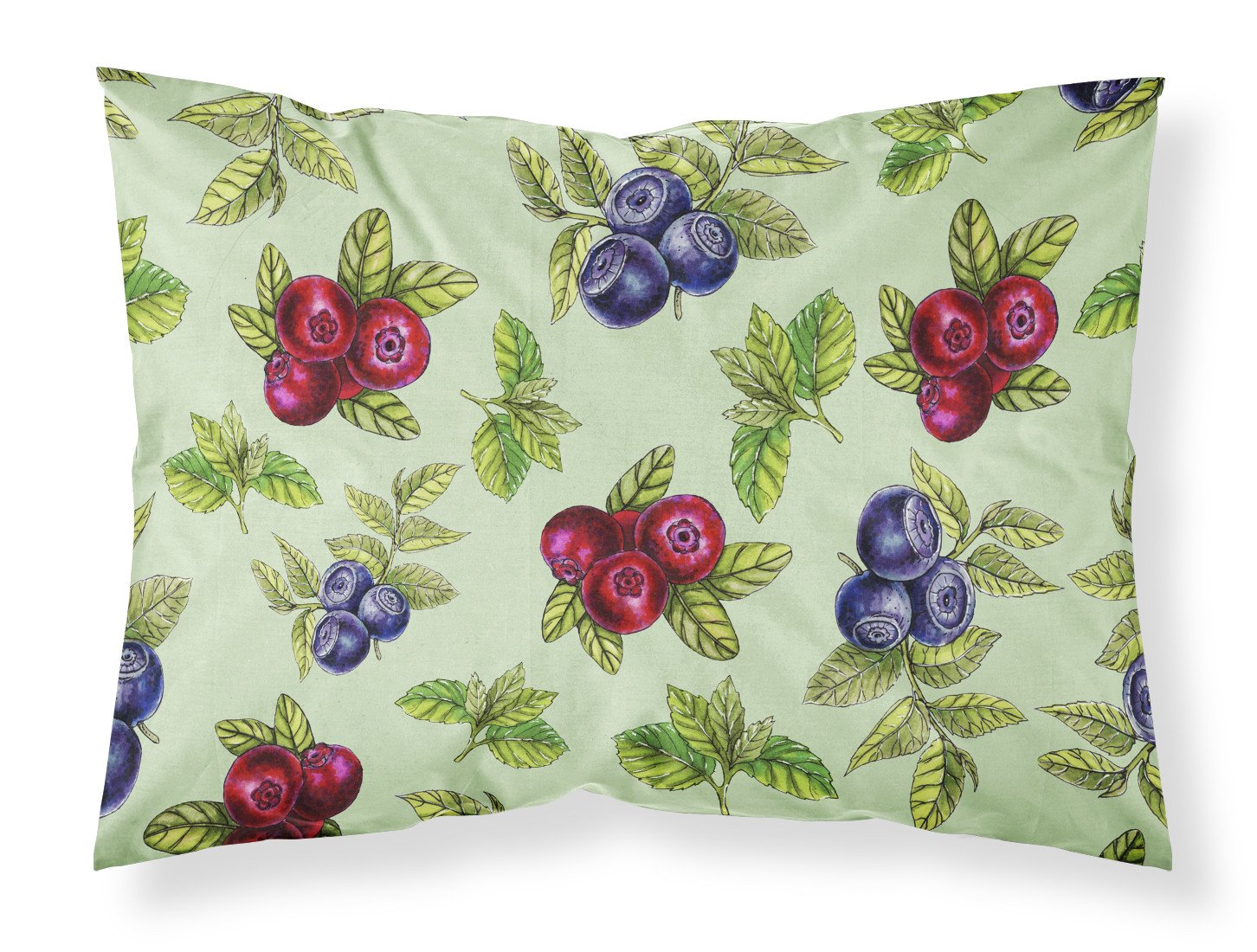 Berries in Green Fabric Standard Pillowcase BB5208PILLOWCASE by Caroline's Treasures