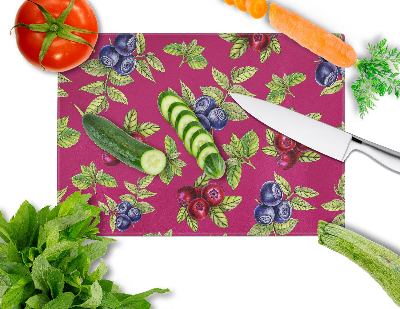 Berries Glass Cutting Board Large BB5209LCB by Caroline's Treasures