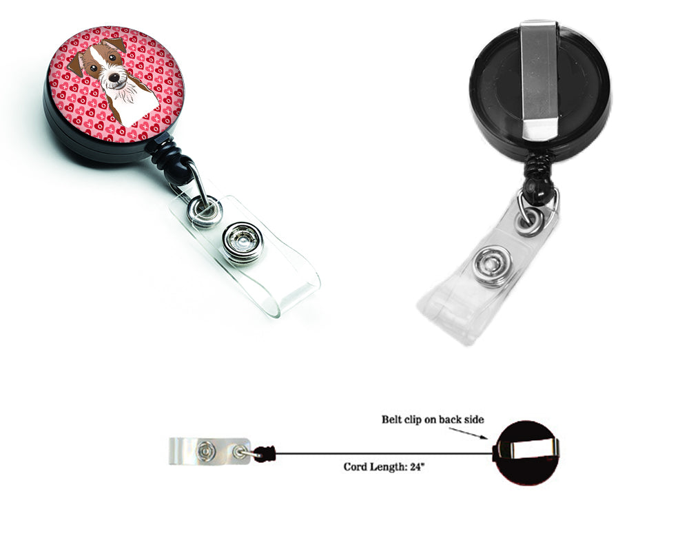 Jack Russell Terrier Hearts Retractable Badge Reel BB5272BR  the-store.com.