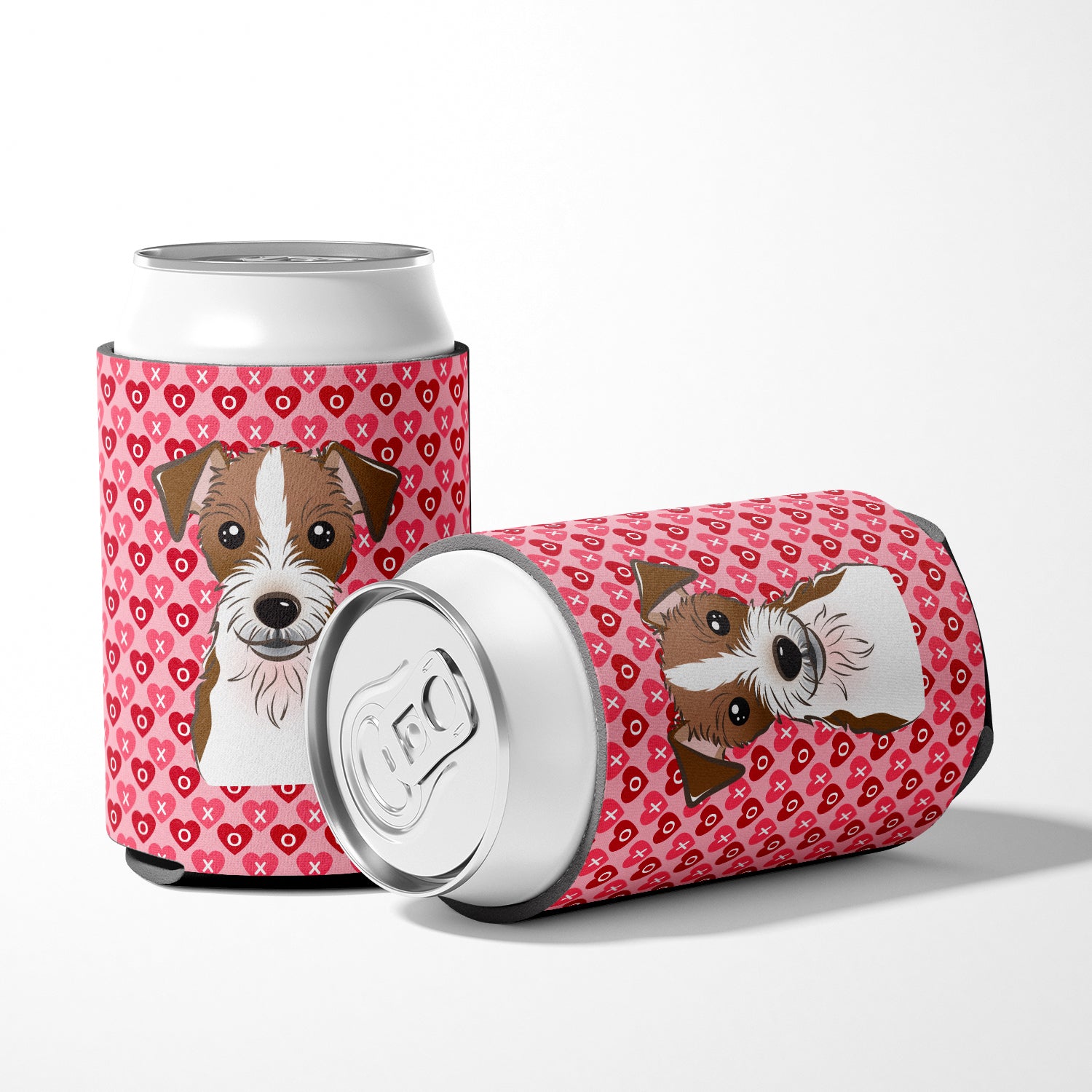 Jack Russell Terrier Hearts Can or Bottle Hugger BB5272CC