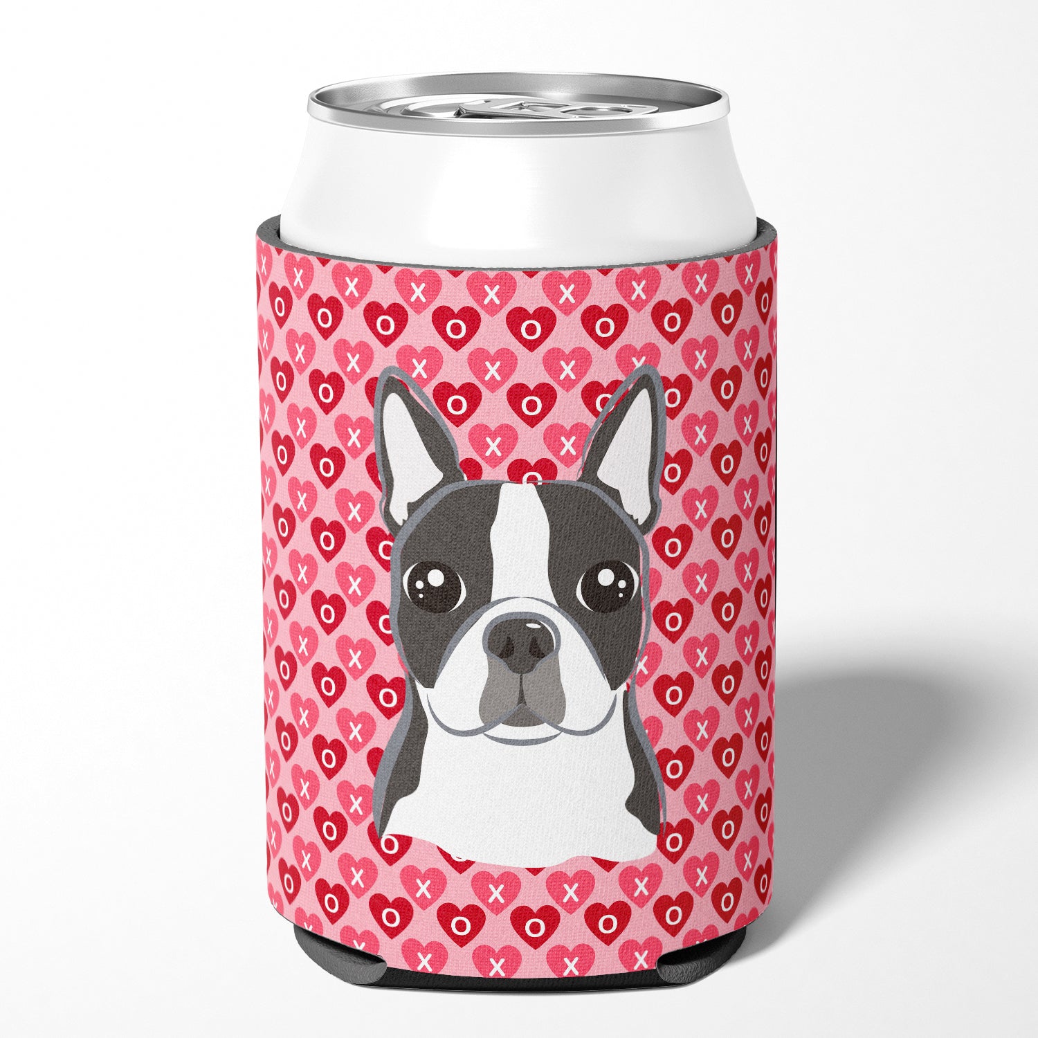 Boston Terrier Hearts Can or Bottle Hugger BB5273CC