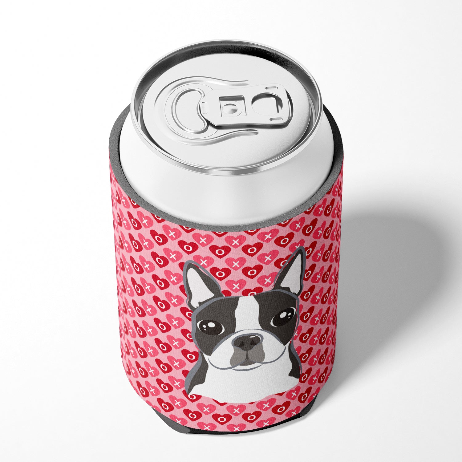 Boston Terrier Hearts Can or Bottle Hugger BB5273CC  the-store.com.