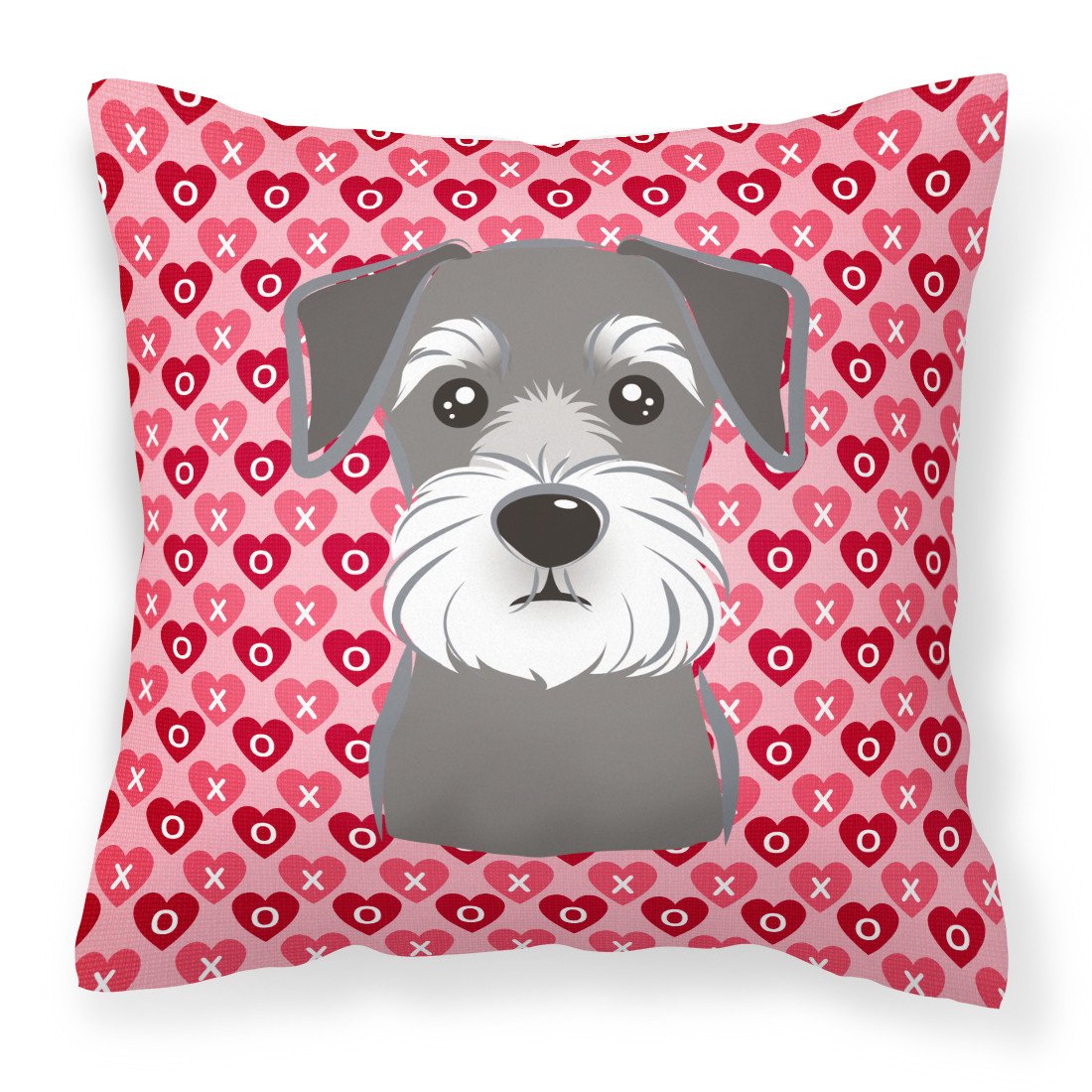 Schnauzer Hearts Fabric Decorative Pillow BB5276PW1818 by Caroline's Treasures