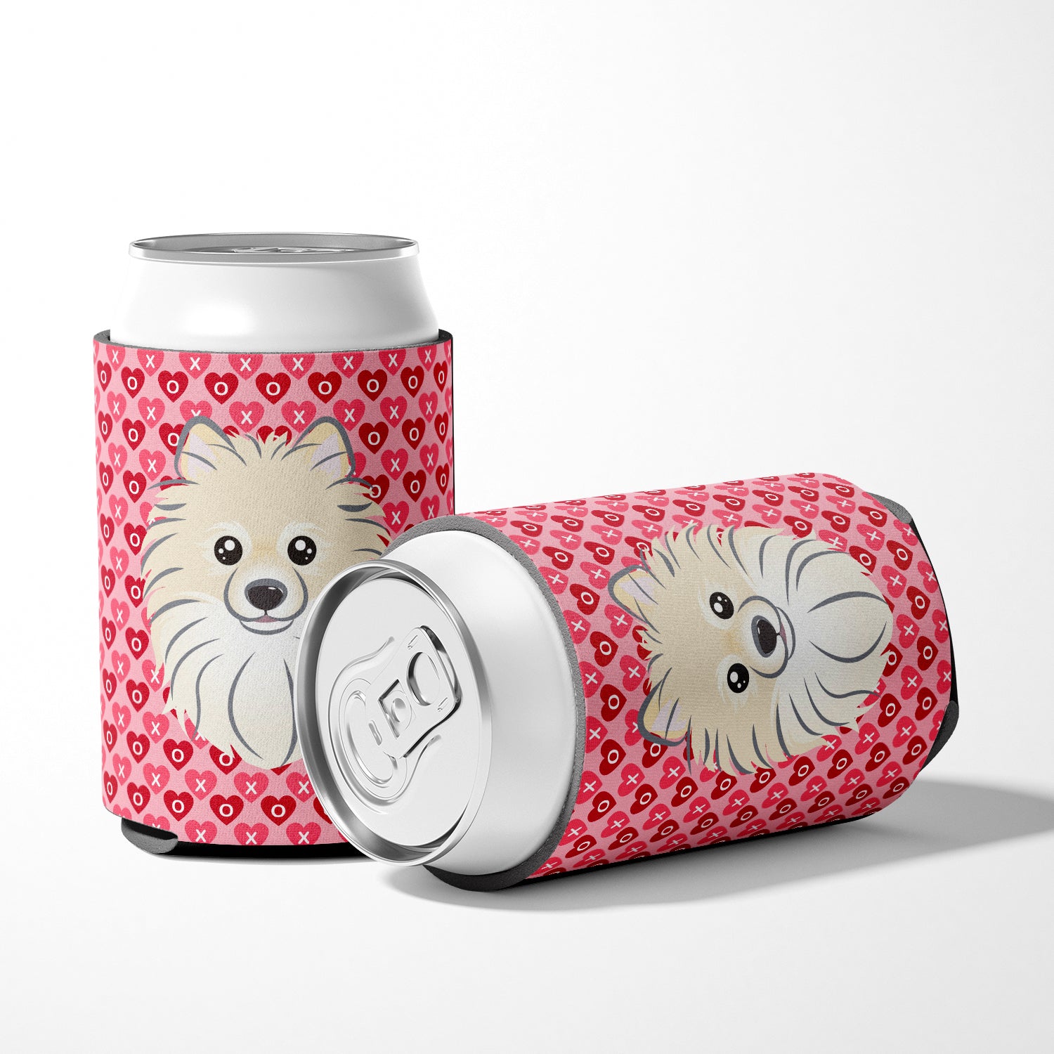 Pomeranian Hearts Can or Bottle Hugger BB5277CC  the-store.com.