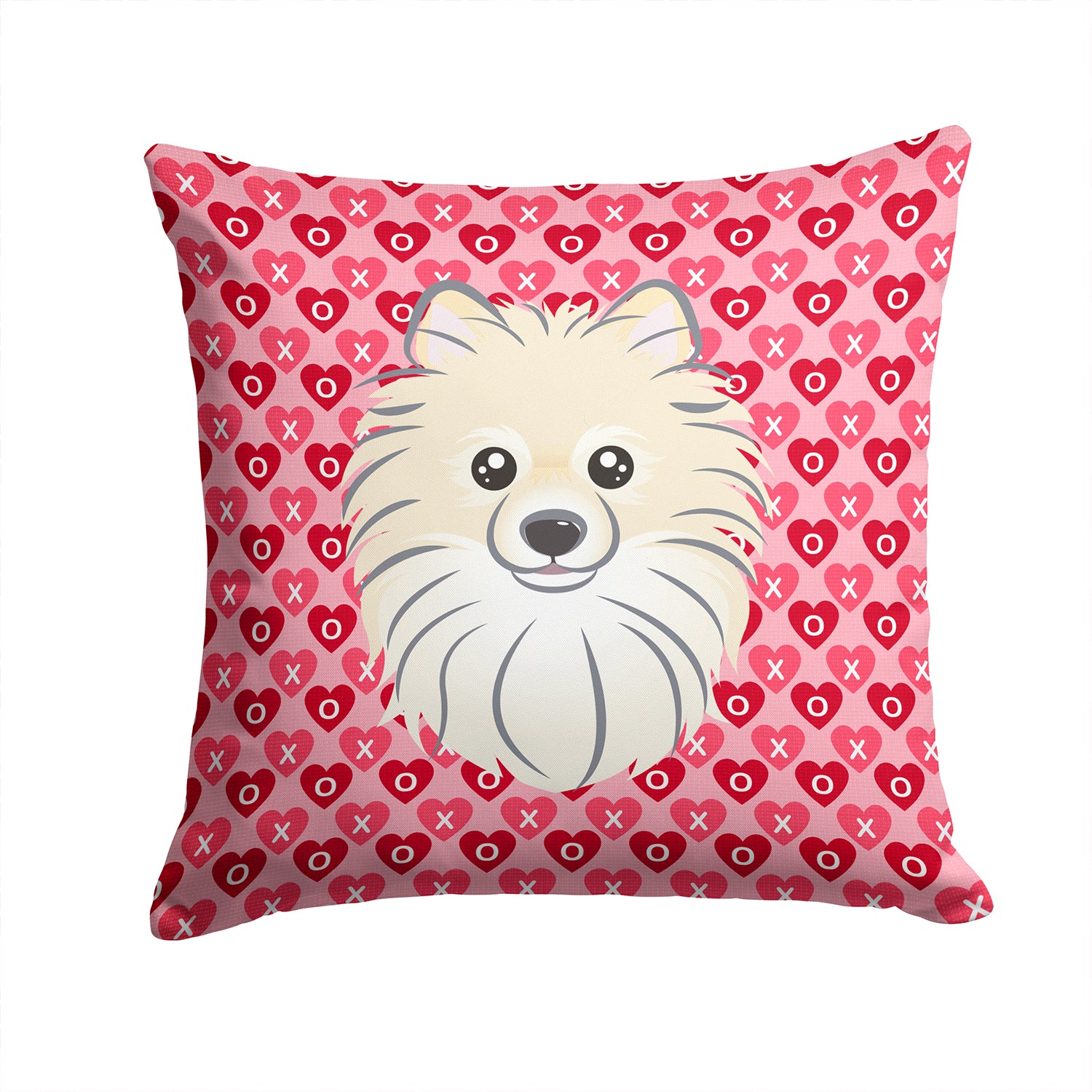 Pomeranian Hearts Fabric Decorative Pillow BB5277PW1414 - the-store.com