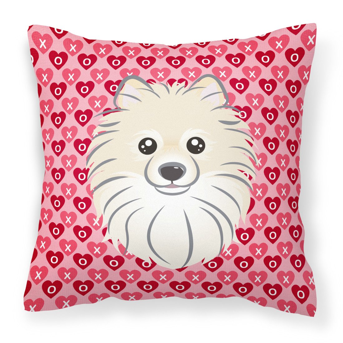 Pomeranian Hearts Fabric Decorative Pillow BB5277PW1818 by Caroline's Treasures