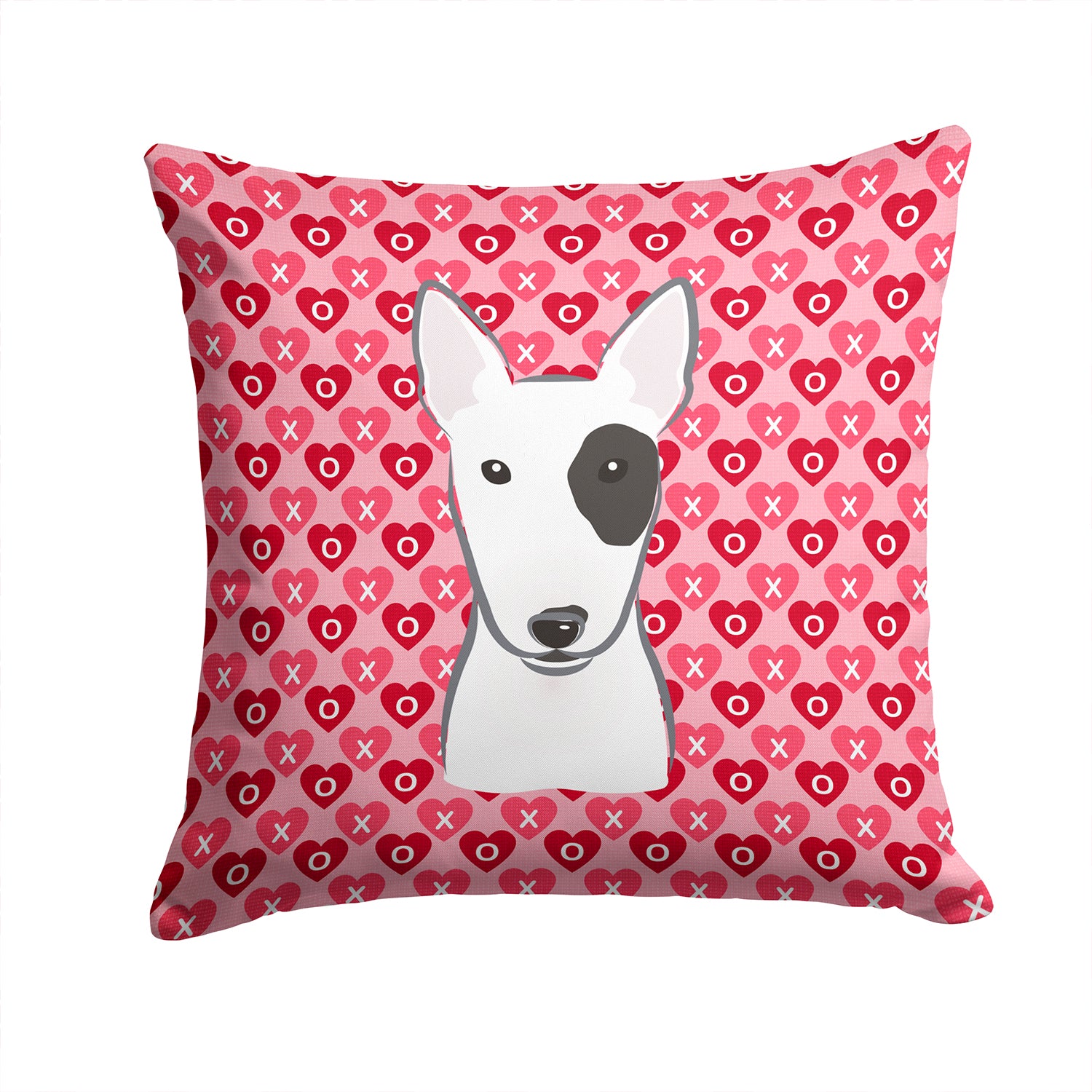 Bull Terrier Hearts Fabric Decorative Pillow BB5279PW1414 - the-store.com