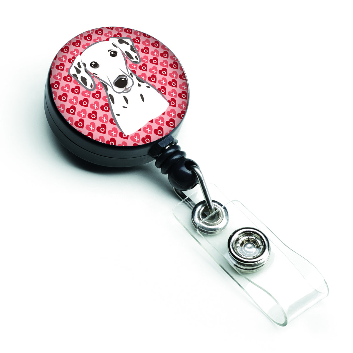 Dalmatian Hearts Retractable Badge Reel BB5280BR