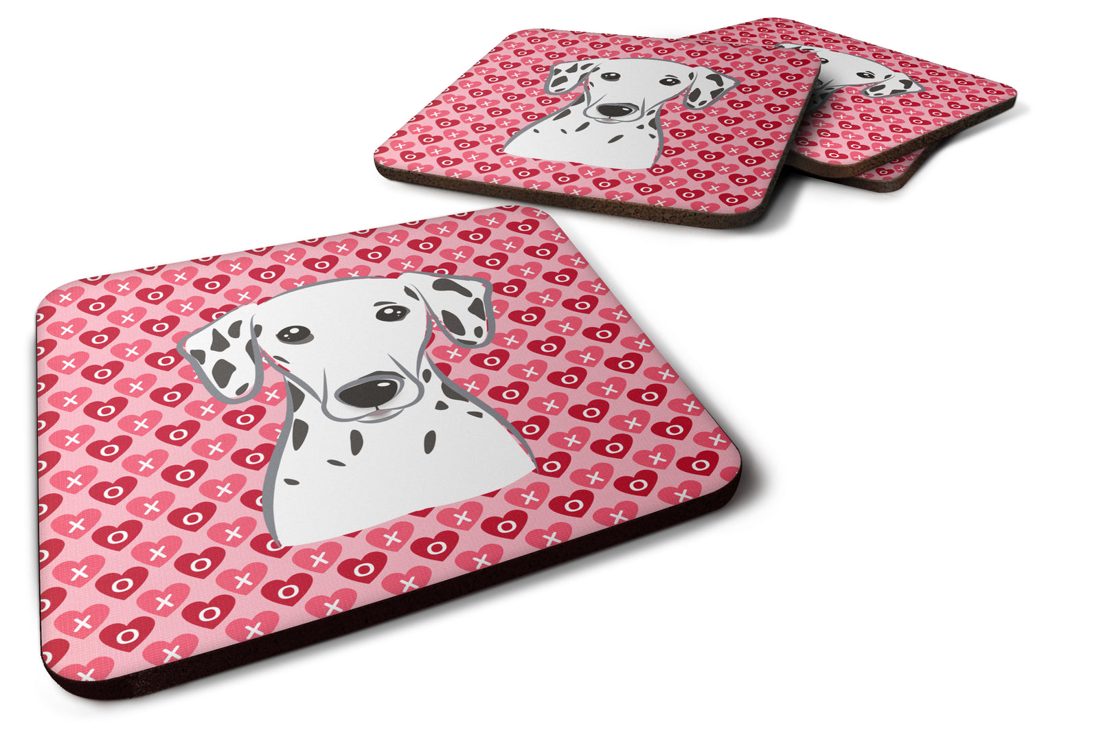 Dalmatian Hearts Foam Coaster Set of 4 BB5280FC - the-store.com
