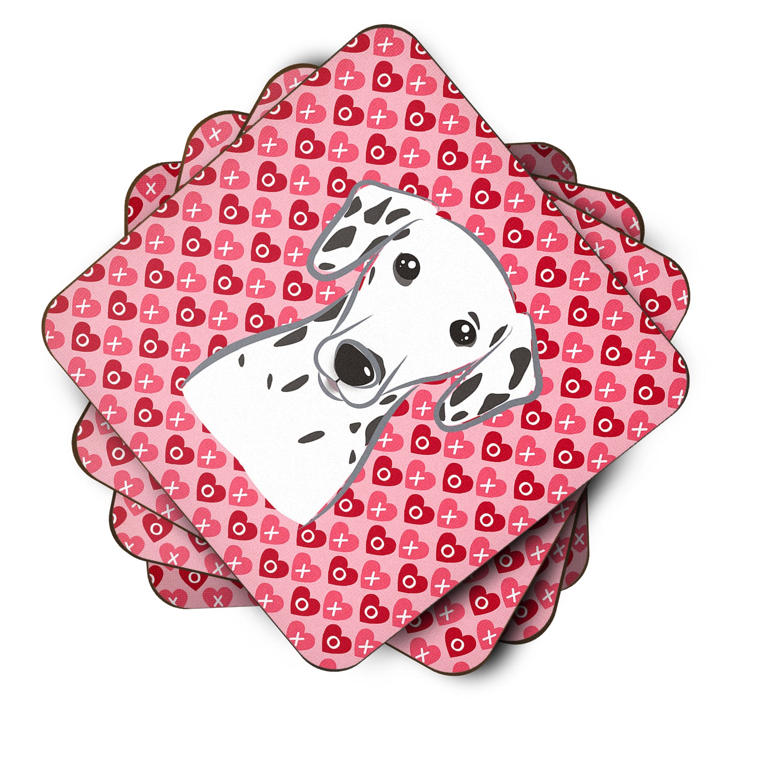 Dalmatian Hearts Foam Coaster Set of 4 BB5280FC - the-store.com