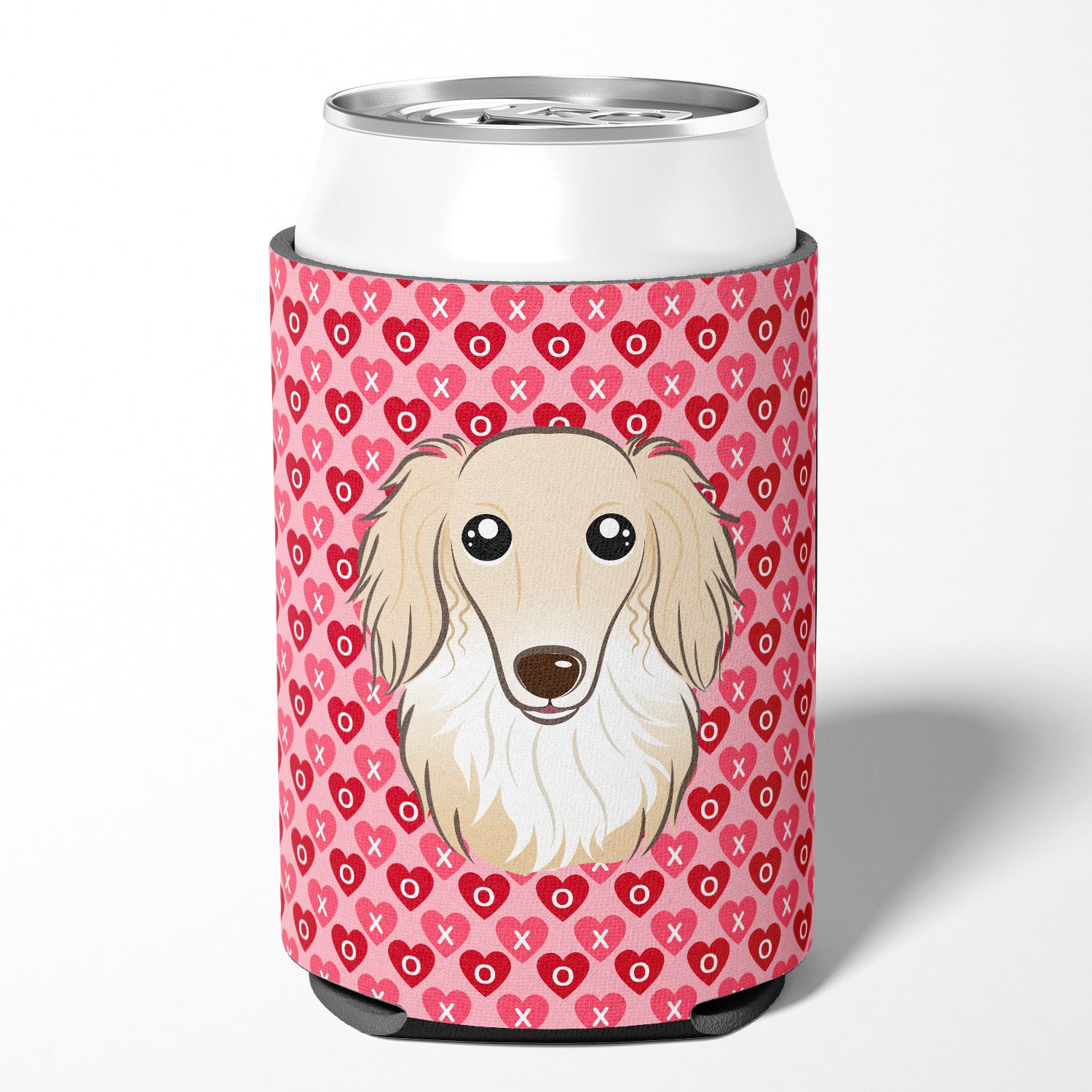 Longhair Creme Dachshund Hearts Can or Bottle Hugger BB5282CC  the-store.com.