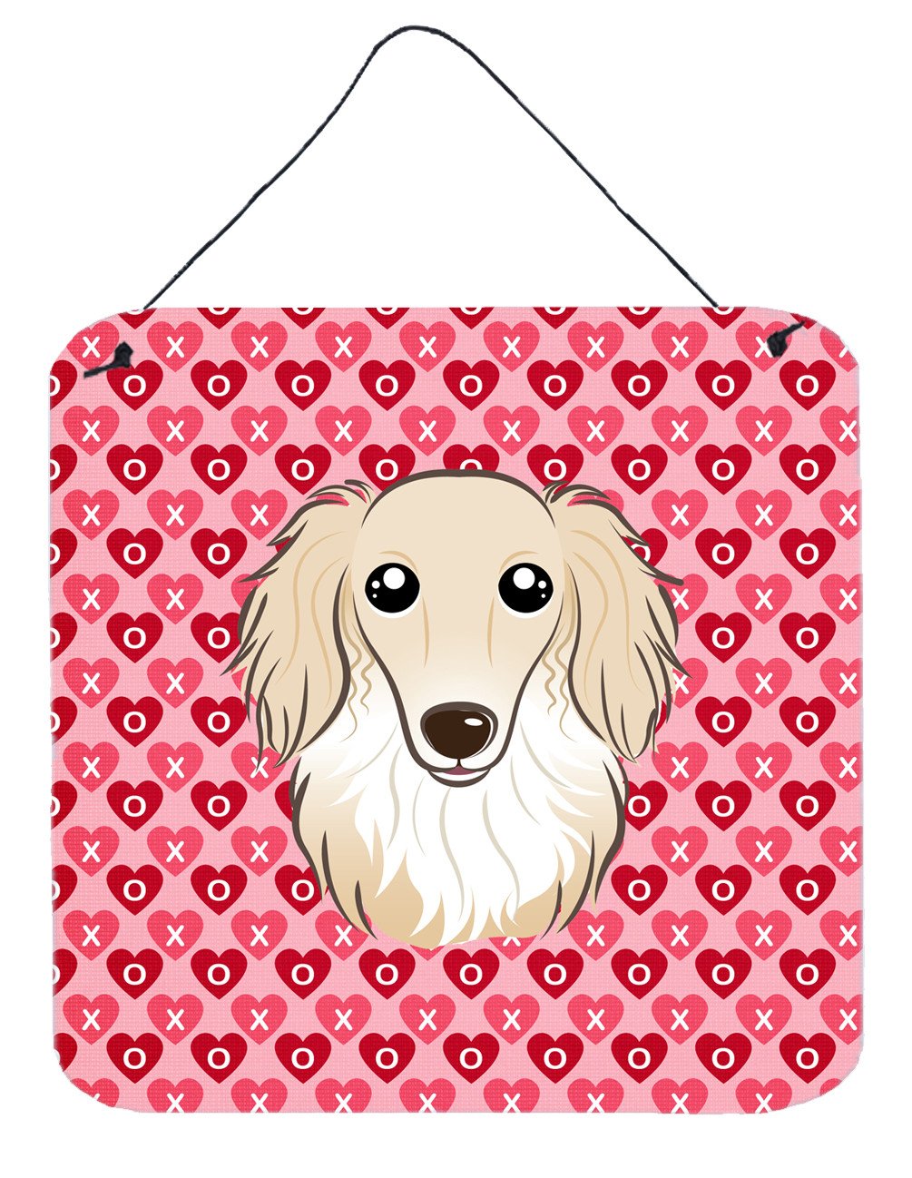 Longhair Creme Dachshund Hearts Wall or Door Hanging Prints BB5282DS66 by Caroline&#39;s Treasures