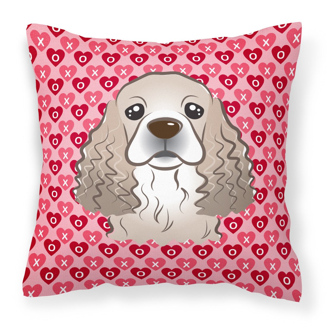 Cocker Spaniel Hearts Fabric Decorative Pillow BB5286PW1818 by Caroline&#39;s Treasures