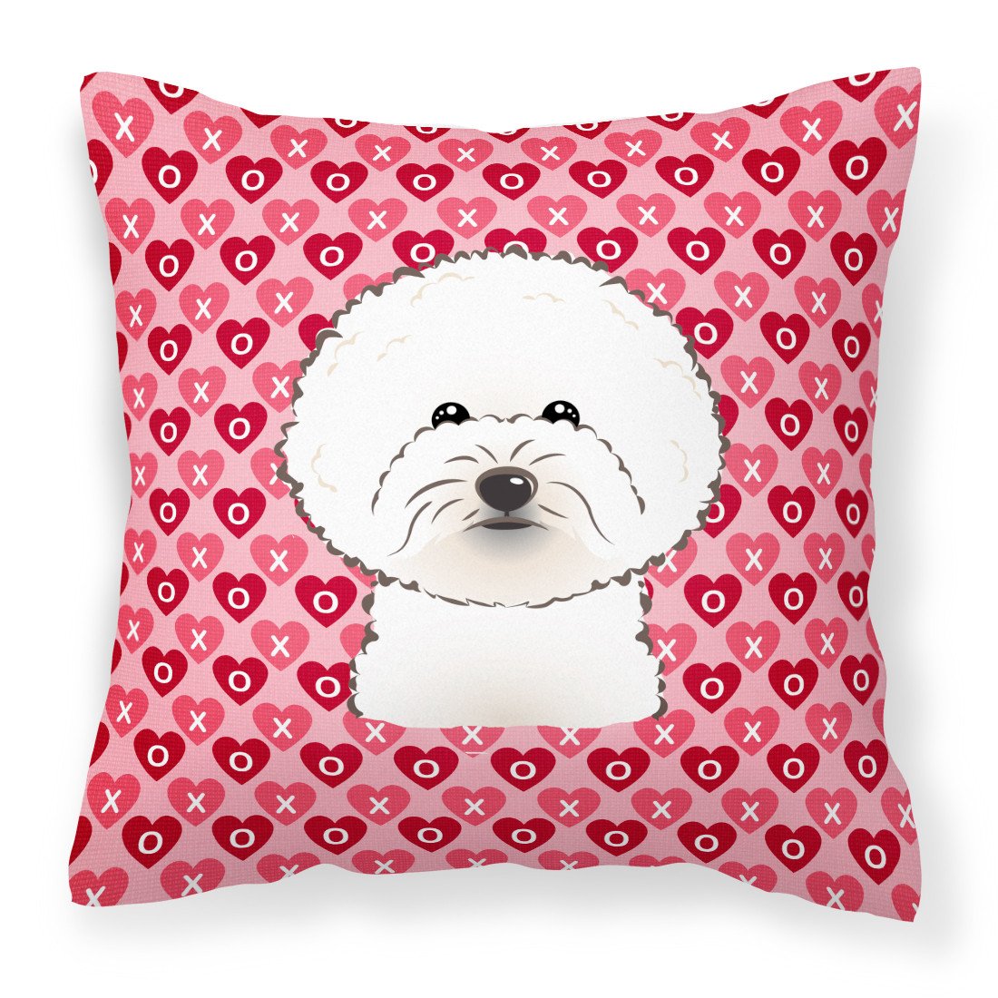 Bichon Frise Hearts Fabric Decorative Pillow BB5287PW1818 by Caroline's Treasures