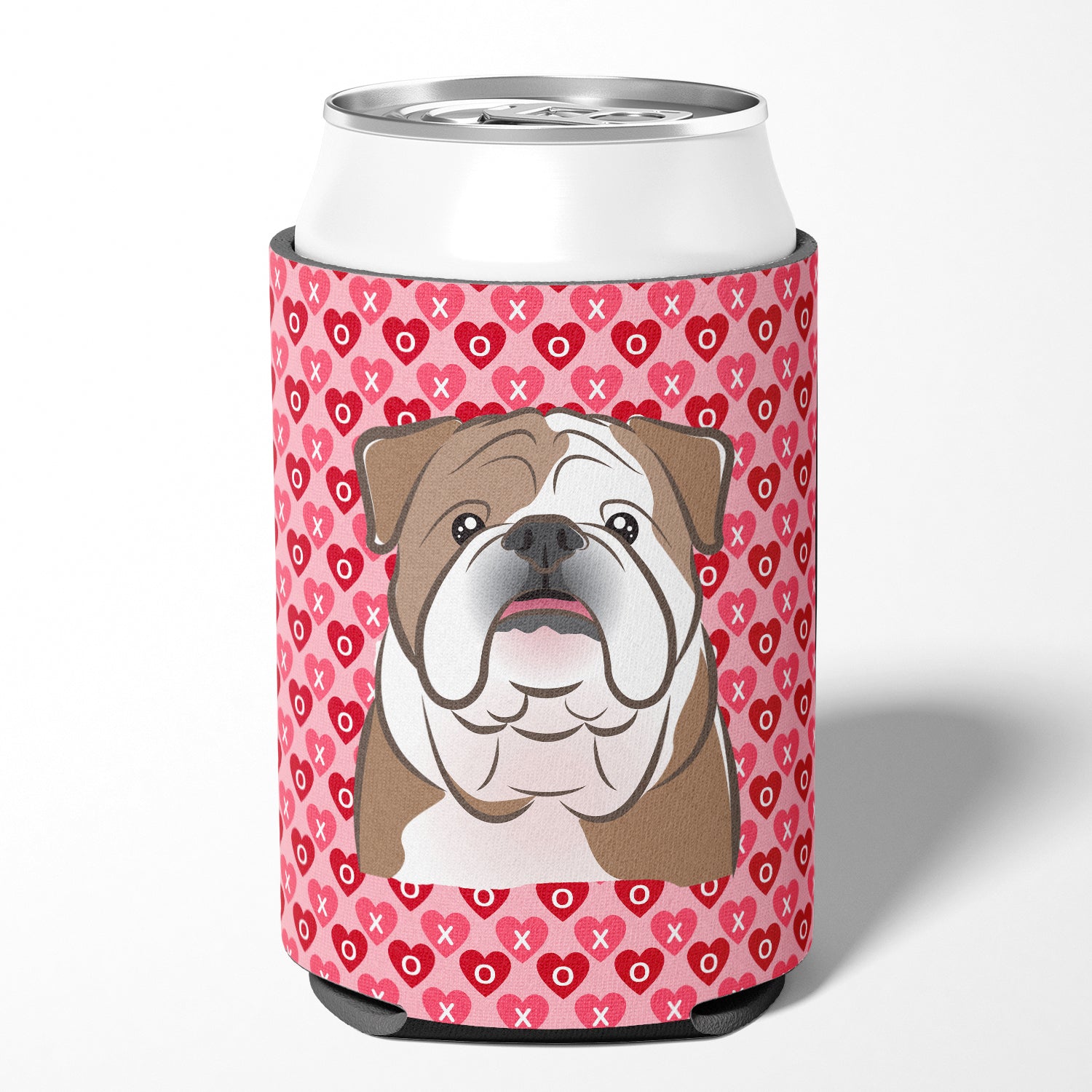 English Bulldog  Hearts Can or Bottle Hugger BB5289CC  the-store.com.