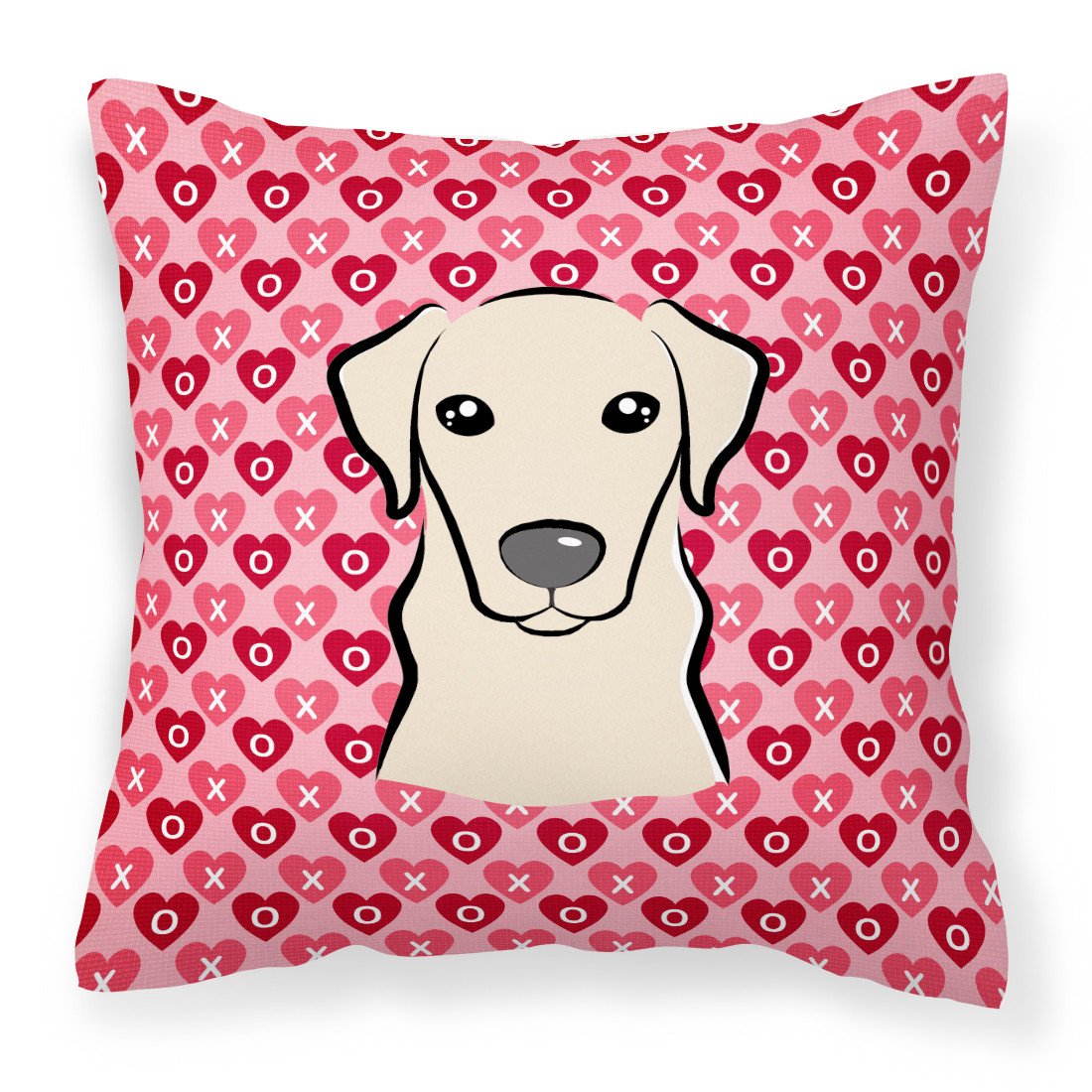 Yellow Labrador Hearts Fabric Decorative Pillow BB5292PW1818 by Caroline&#39;s Treasures