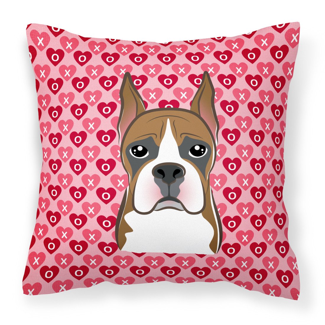 Boxer Hearts Fabric Decorative Pillow BB5293PW1818 by Caroline's Treasures