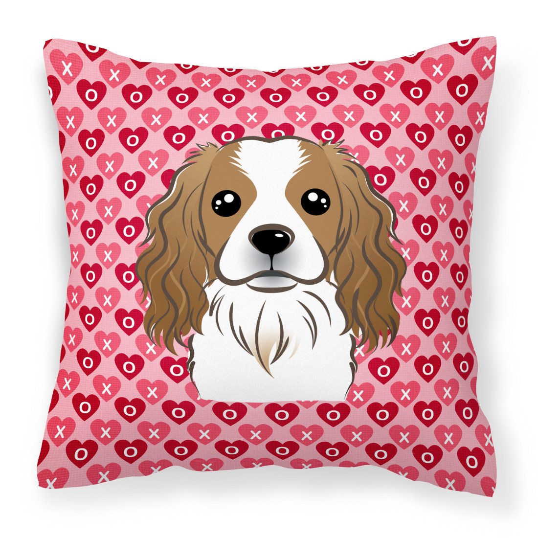 Cavalier Spaniel Hearts Fabric Decorative Pillow BB5294PW1818 by Caroline's Treasures