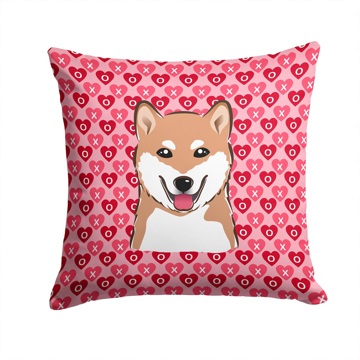 Shiba Inu Hearts Fabric Decorative Pillow BB5295PW1414 - the-store.com