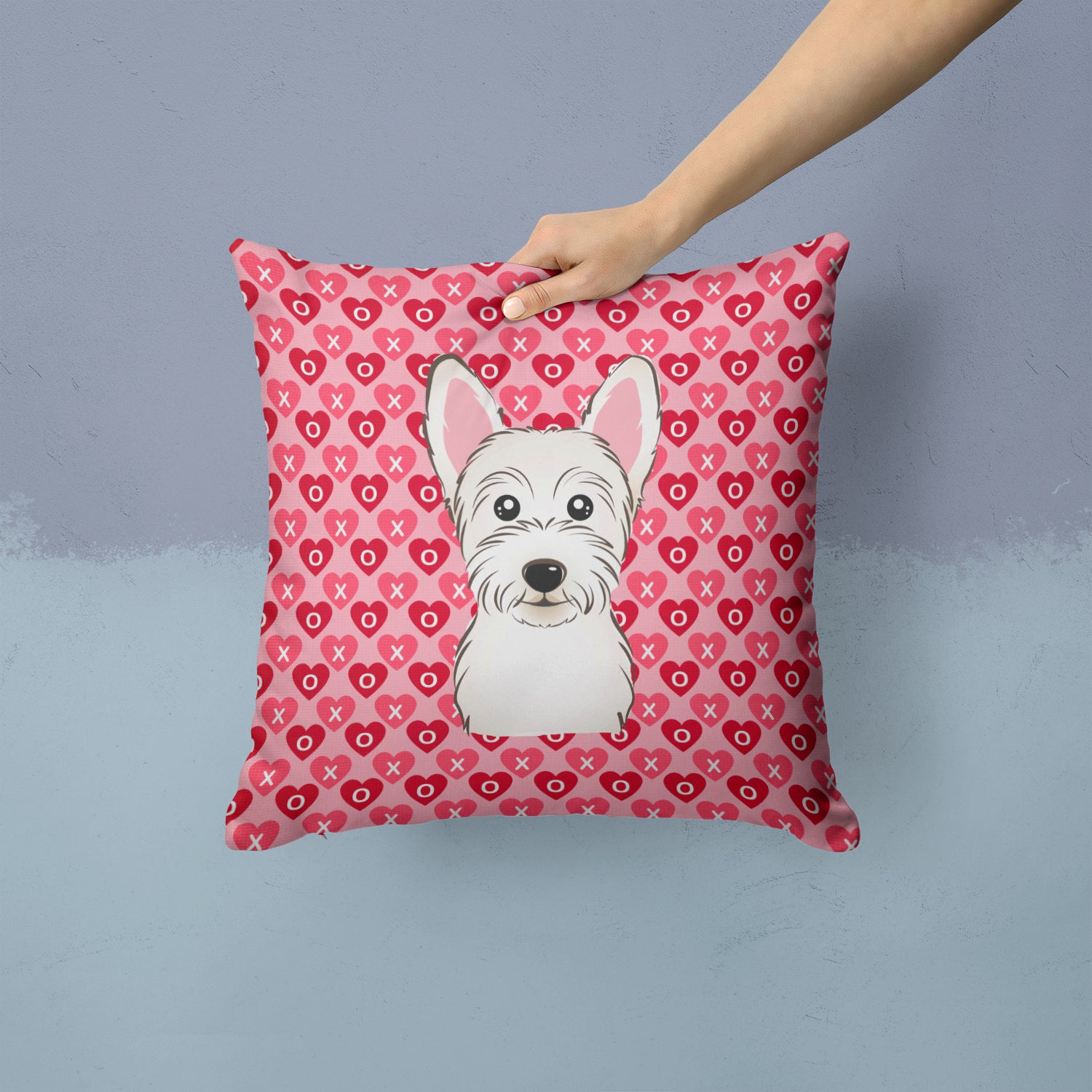 Westie Hearts Fabric Decorative Pillow BB5296PW1414 - the-store.com