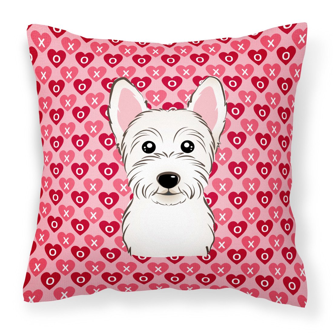 Westie Hearts Fabric Decorative Pillow BB5296PW1818 by Caroline&#39;s Treasures