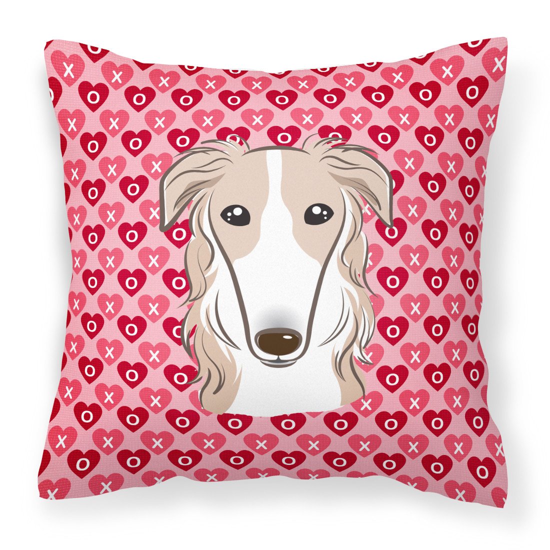 Borzoi Hearts Fabric Decorative Pillow BB5298PW1818 by Caroline&#39;s Treasures