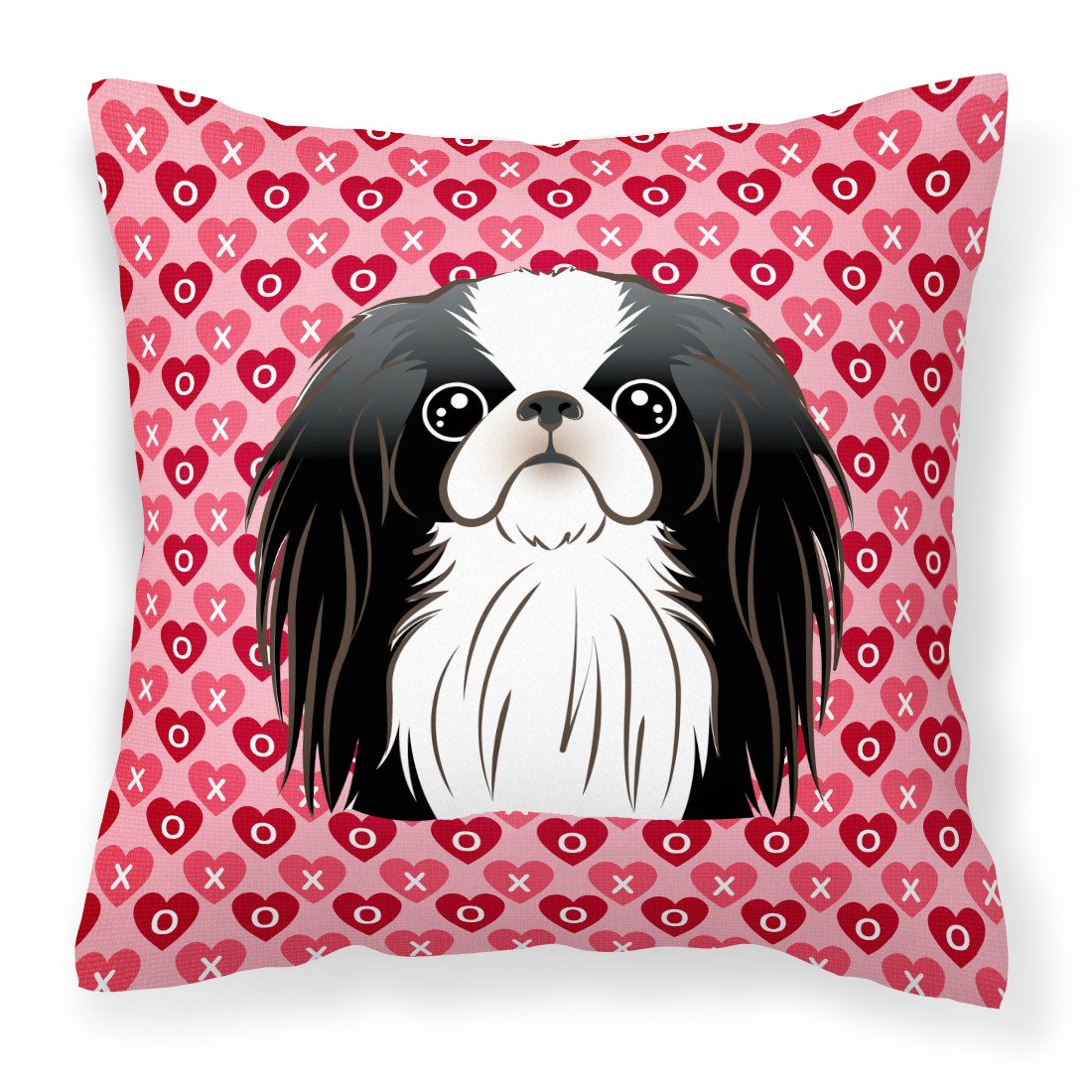 Japanese Chin Hearts Fabric Decorative Pillow BB5300PW1818 by Caroline&#39;s Treasures