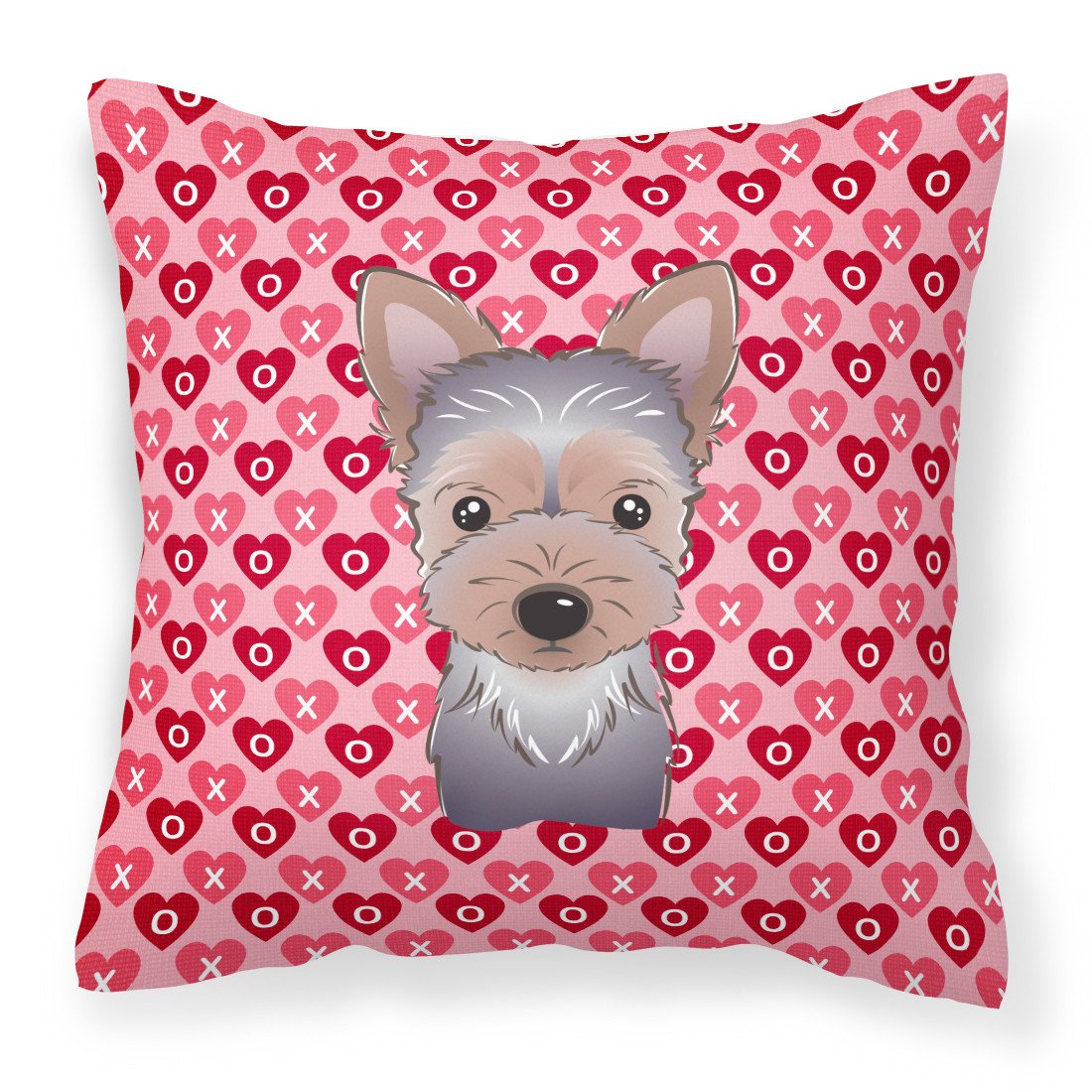 Yorkie Puppy Hearts Fabric Decorative Pillow BB5302PW1818 by Caroline's Treasures