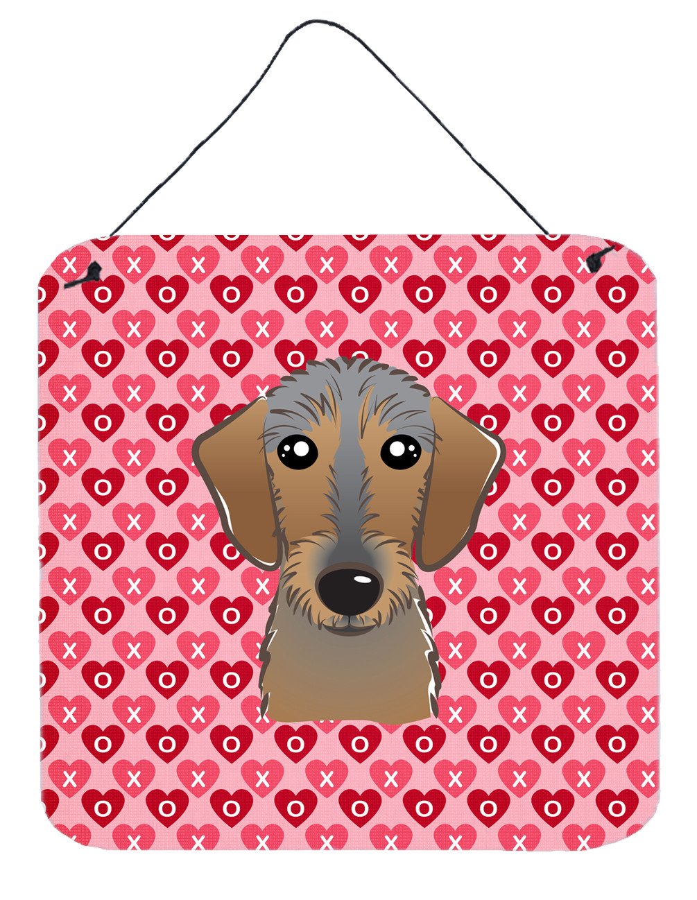 Wirehaired Dachshund Hearts Wall or Door Hanging Prints BB5303DS66 by Caroline&#39;s Treasures