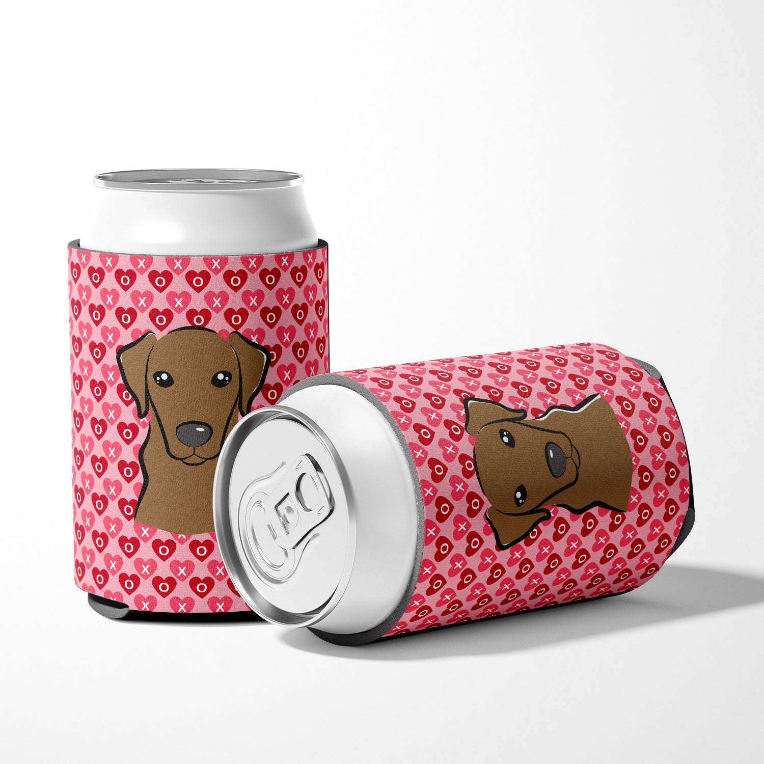 Chocolate Labrador Hearts Can or Bottle Hugger BB5304CC