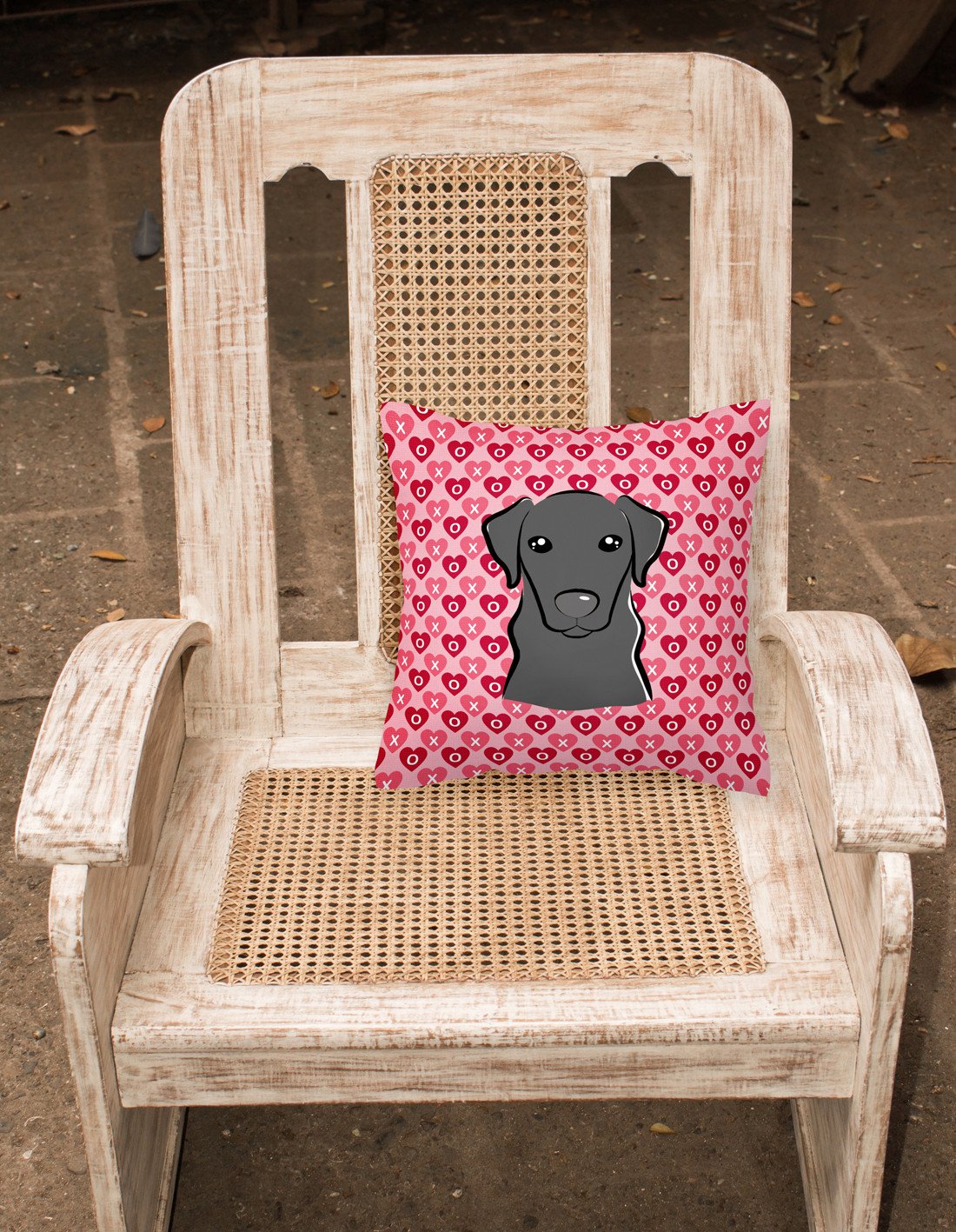 Black Labrador Hearts Fabric Decorative Pillow BB5305PW1818 by Caroline's Treasures