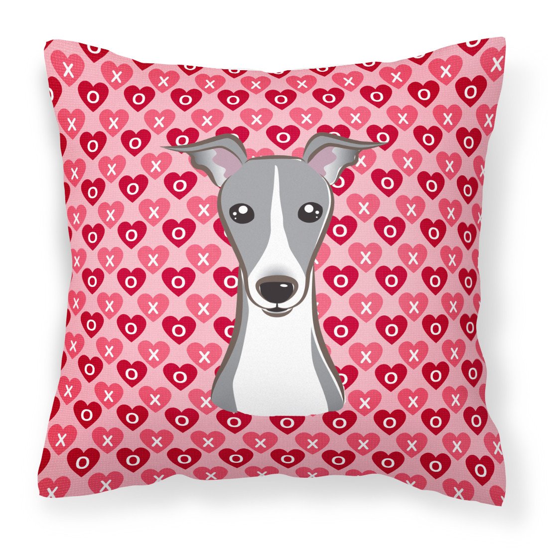 Italian Greyhound Hearts Fabric Decorative Pillow BB5306PW1818 by Caroline&#39;s Treasures
