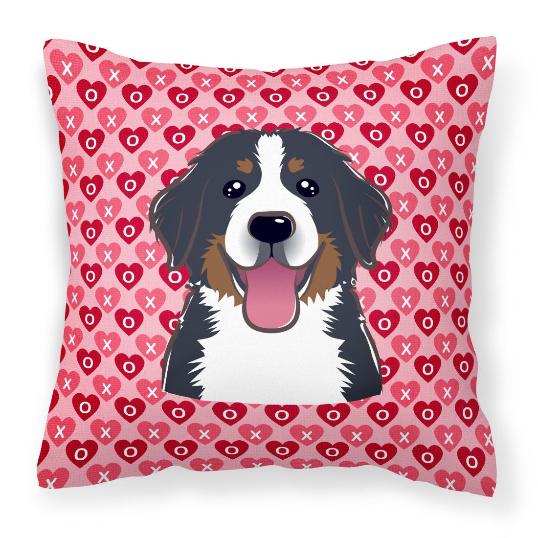 Bernese Mountain Dog Hearts Fabric Decorative Pillow BB5307PW1818 by Caroline&#39;s Treasures