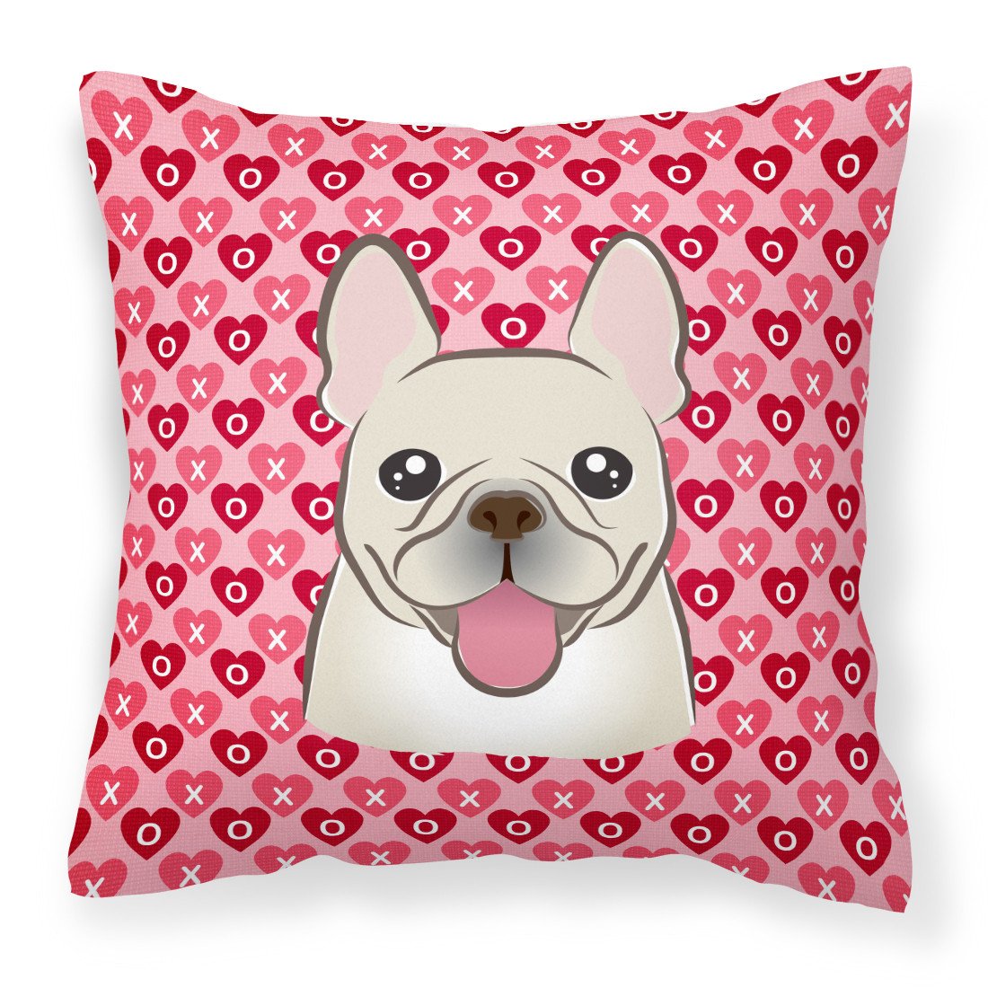 French Bulldog Hearts Fabric Decorative Pillow BB5308PW1818 by Caroline's Treasures