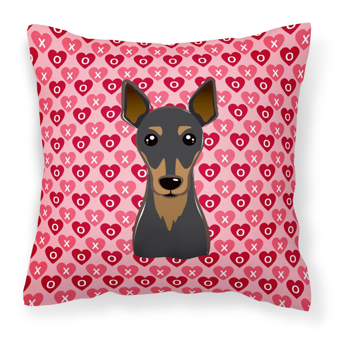 Min Pin Hearts Fabric Decorative Pillow BB5310PW1818 by Caroline&#39;s Treasures