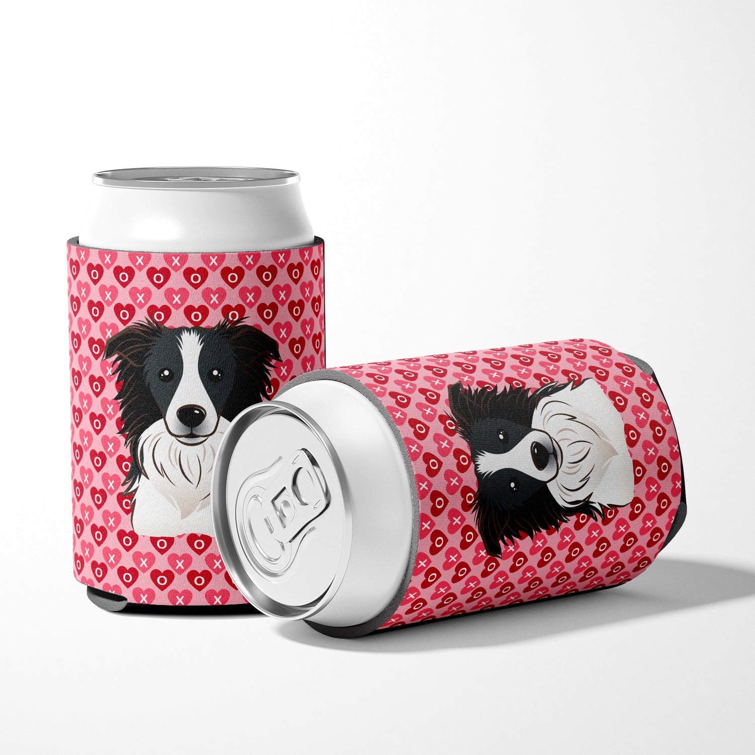 Border Collie Hearts Can or Bottle Hugger BB5311CC  the-store.com.