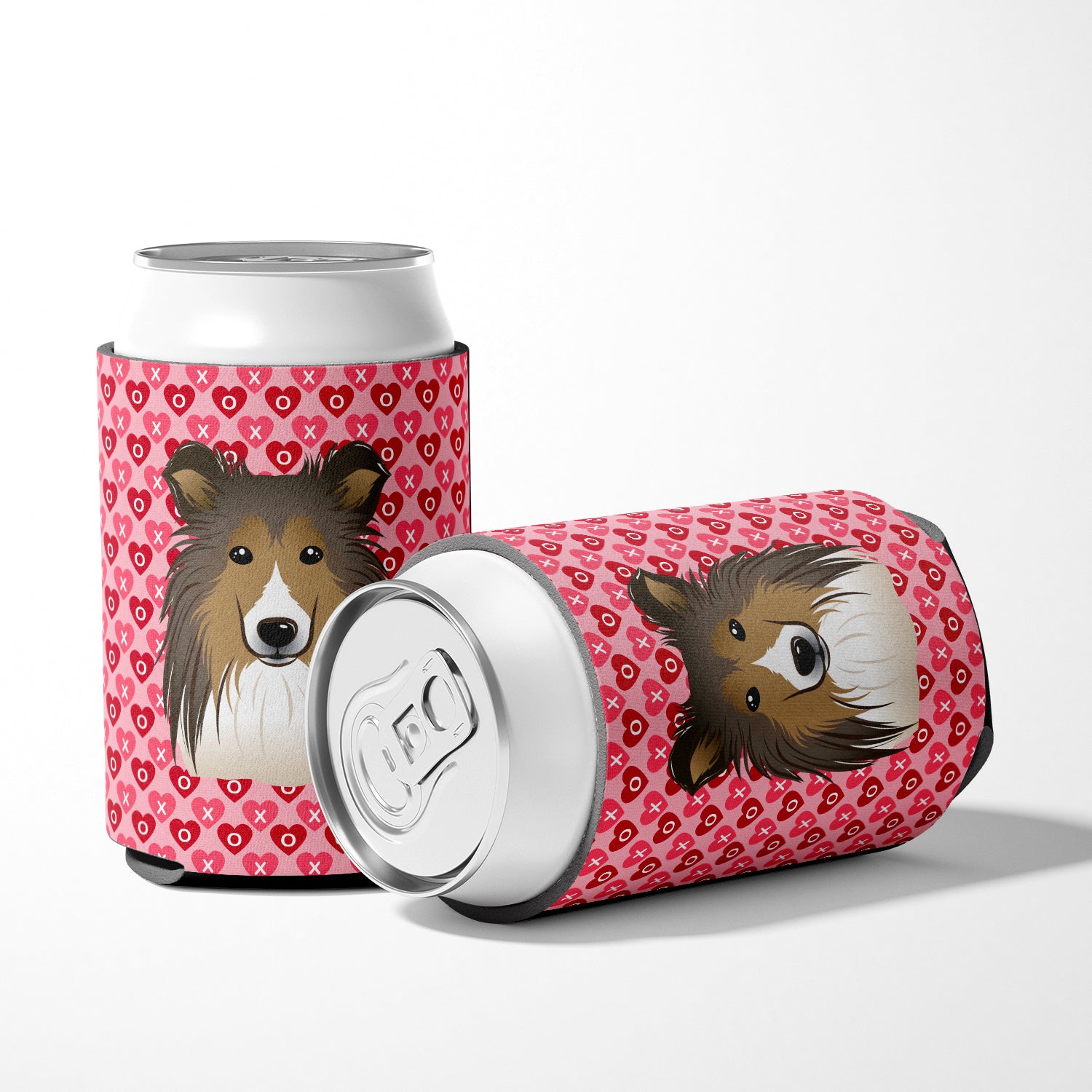 Sheltie Hearts Can or Bottle Hugger BB5312CC  the-store.com.