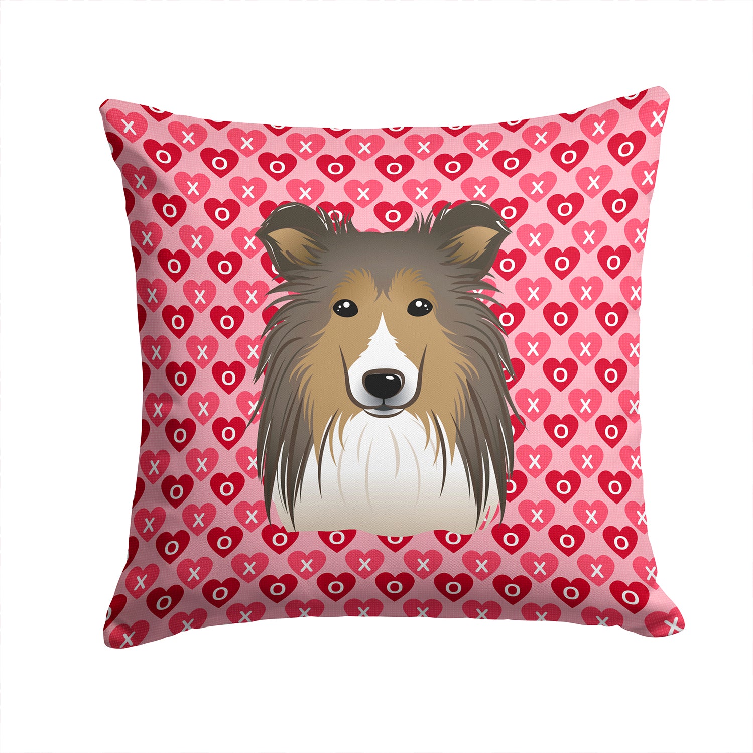 Sheltie Hearts Fabric Decorative Pillow BB5312PW1414 - the-store.com