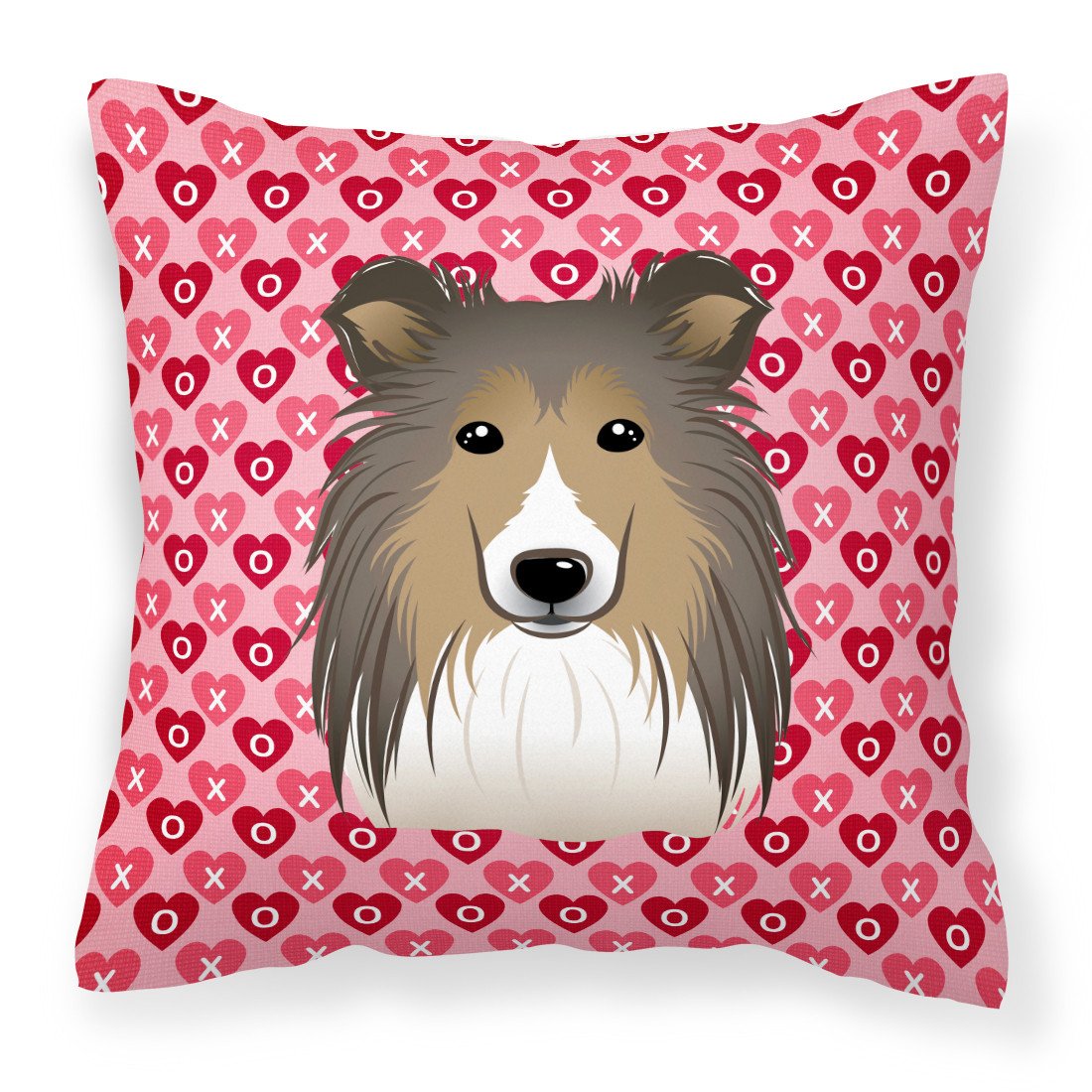 Sheltie Hearts Fabric Decorative Pillow BB5312PW1818 by Caroline's Treasures