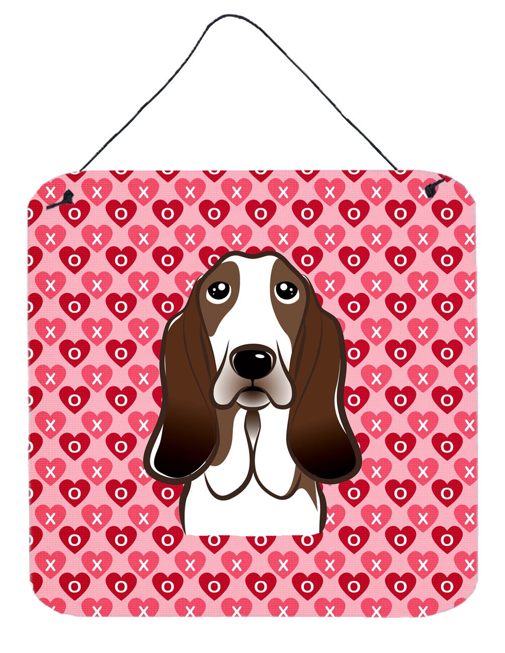 Basset Hound Hearts Wall or Door Hanging Prints BB5313DS66 by Caroline's Treasures