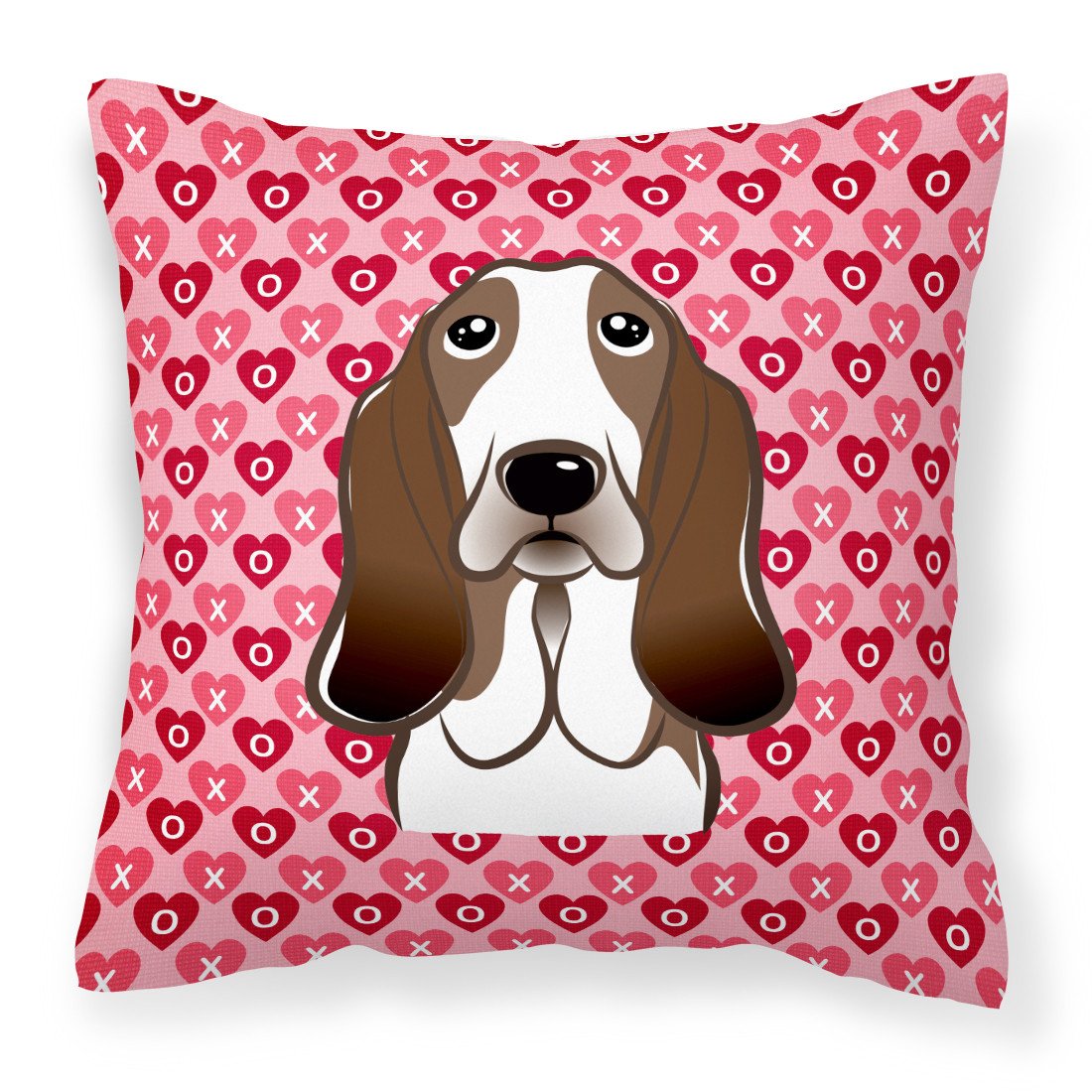 Basset Hound Hearts Fabric Decorative Pillow BB5313PW1818 by Caroline&#39;s Treasures