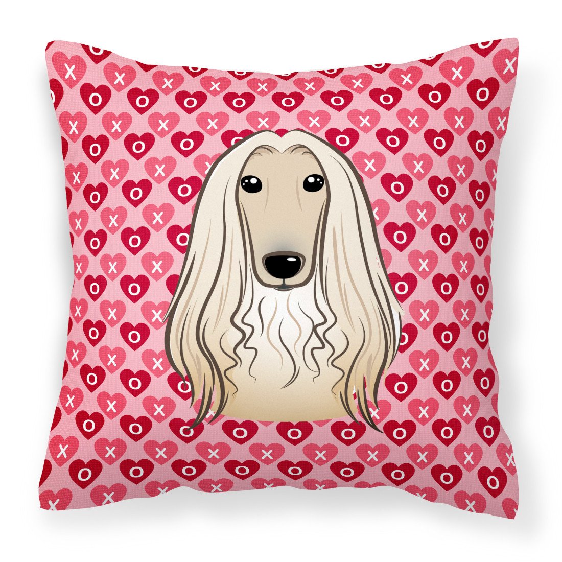 Afghan Hound Hearts Fabric Decorative Pillow BB5314PW1818 by Caroline's Treasures