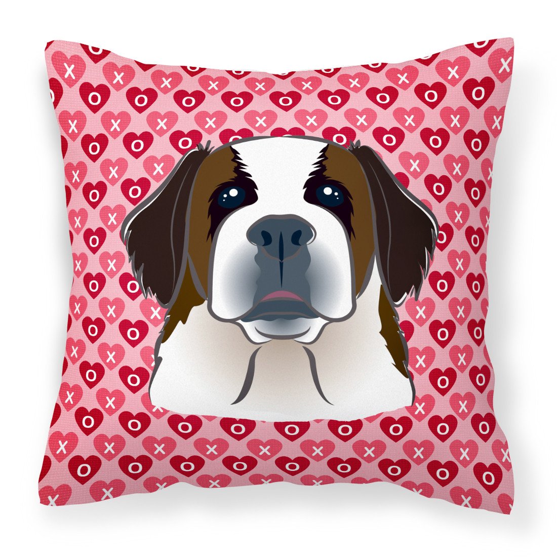 Saint Bernard Hearts Fabric Decorative Pillow BB5316PW1818 by Caroline&#39;s Treasures