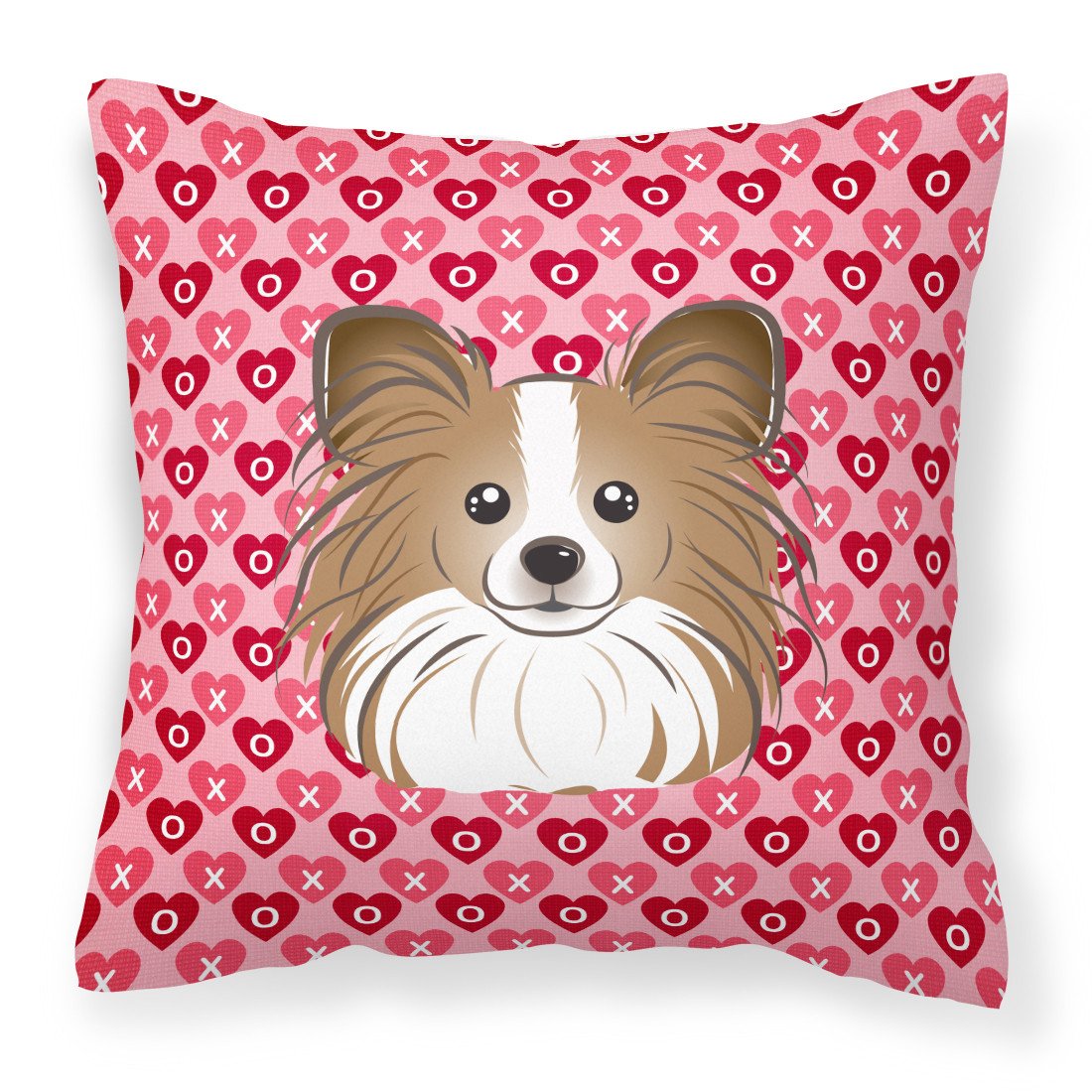 Papillon Hearts Fabric Decorative Pillow BB5318PW1818 by Caroline&#39;s Treasures