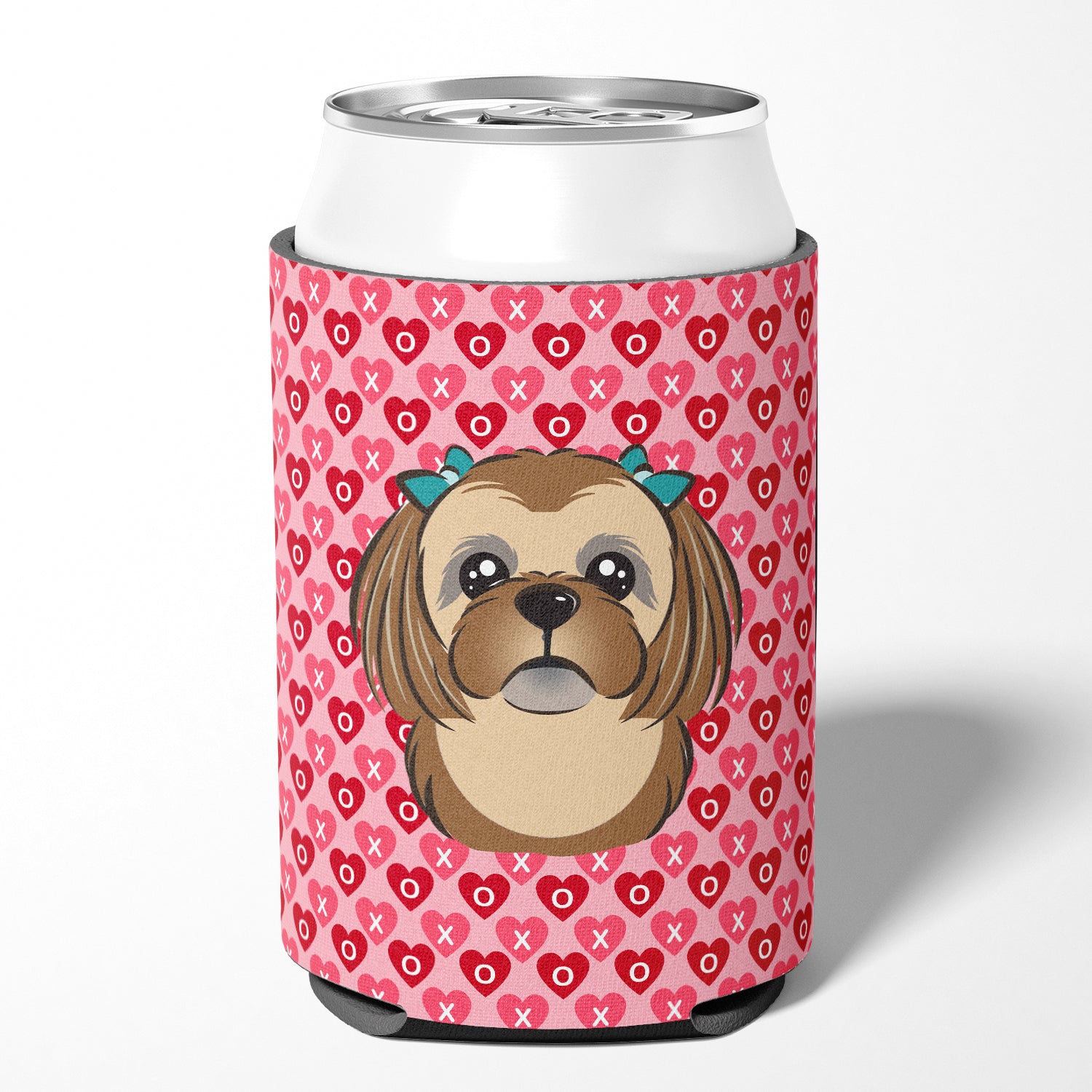 Chocolate Brown Shih Tzu Hearts Can or Bottle Hugger BB5319CC  the-store.com.