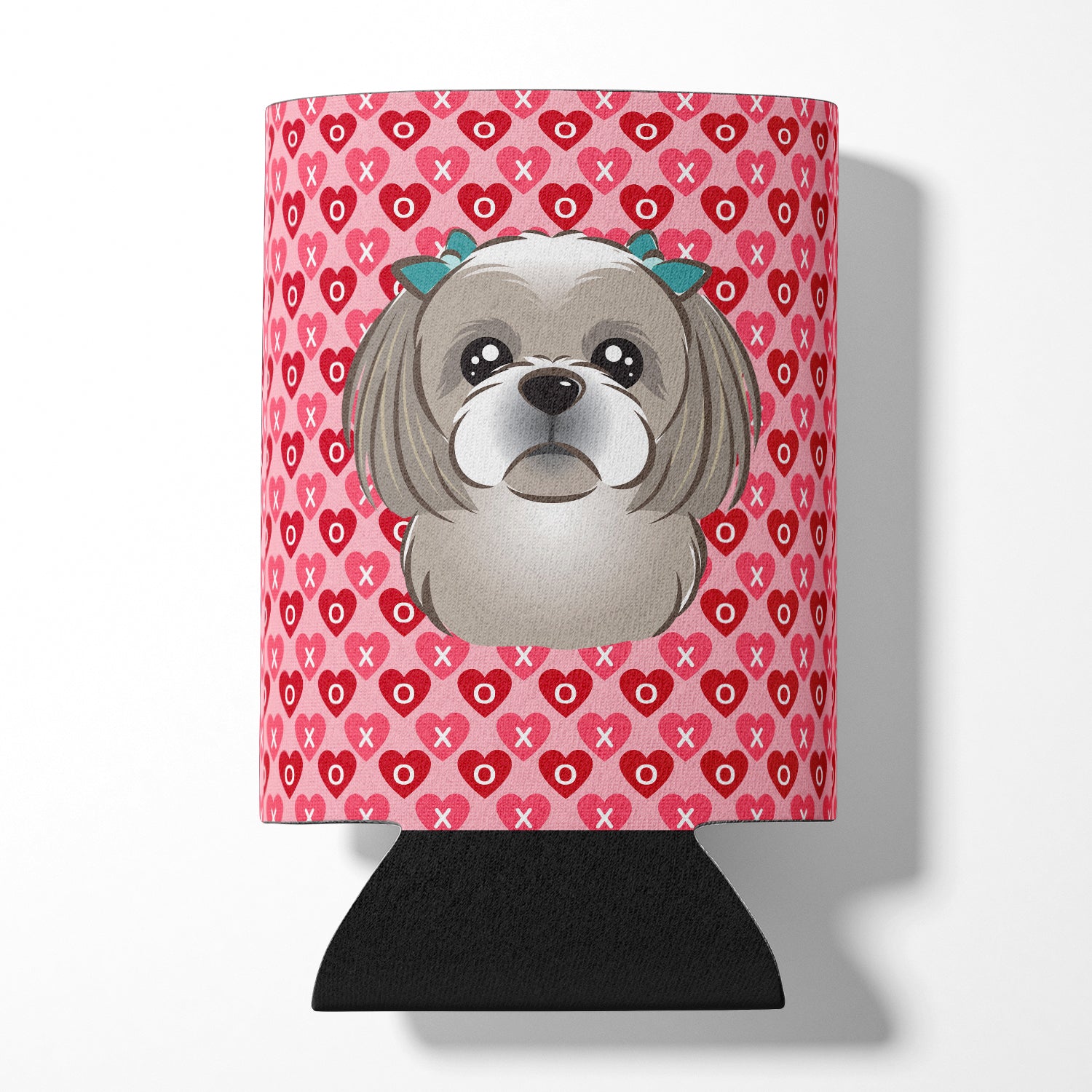 Gray Silver Shih Tzu Hearts Can or Bottle Hugger BB5320CC  the-store.com.