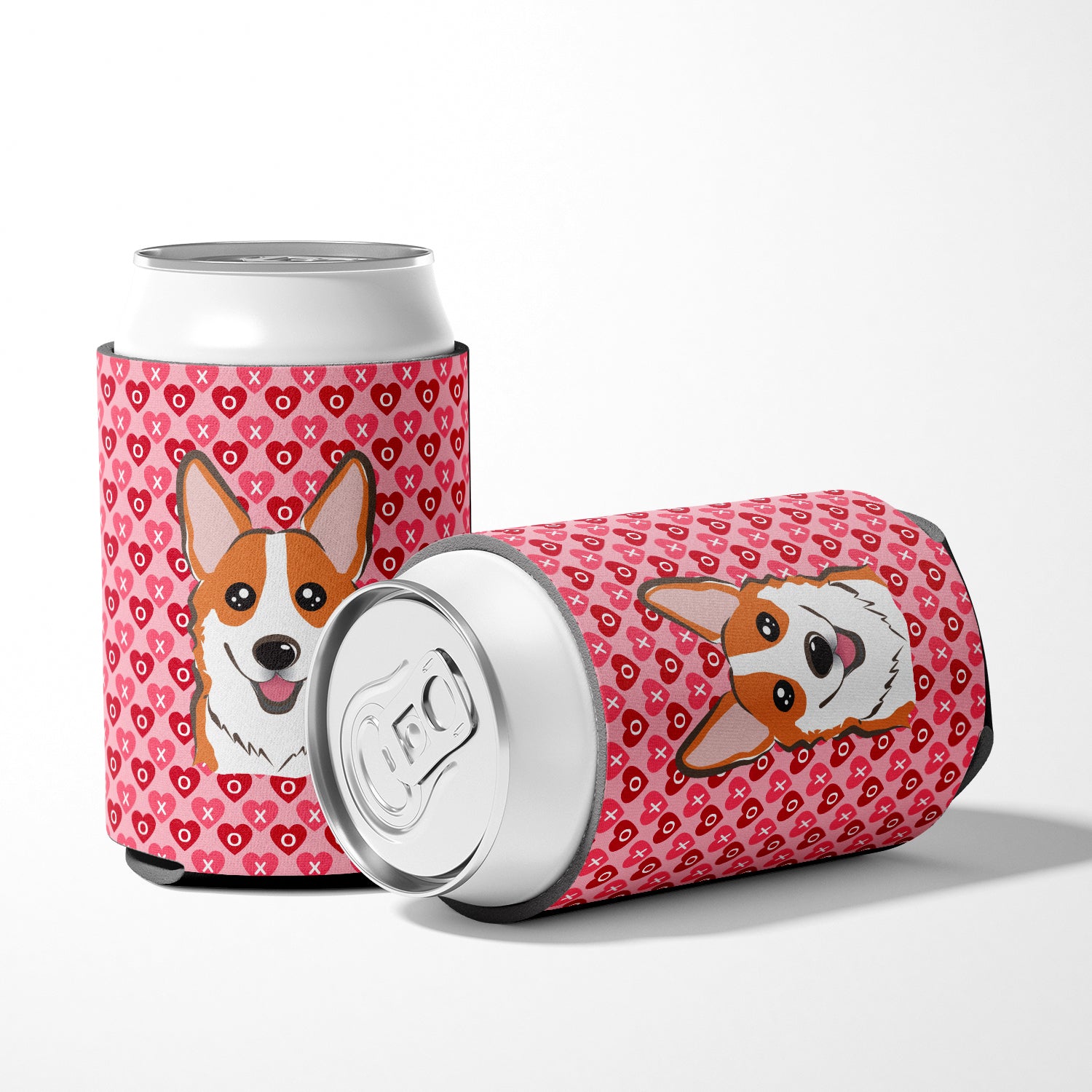 Red Corgi Hearts Can or Bottle Hugger BB5324CC  the-store.com.